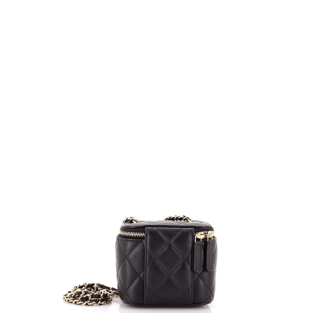 Classic Vanity Case with Chain Quilted Lambskin Mini