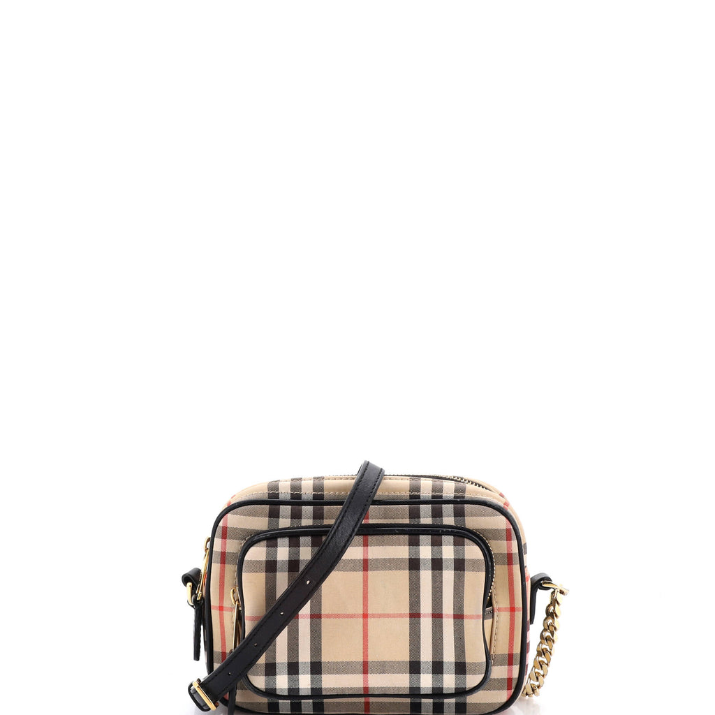 Camera Bag Vintage Check Canvas Small