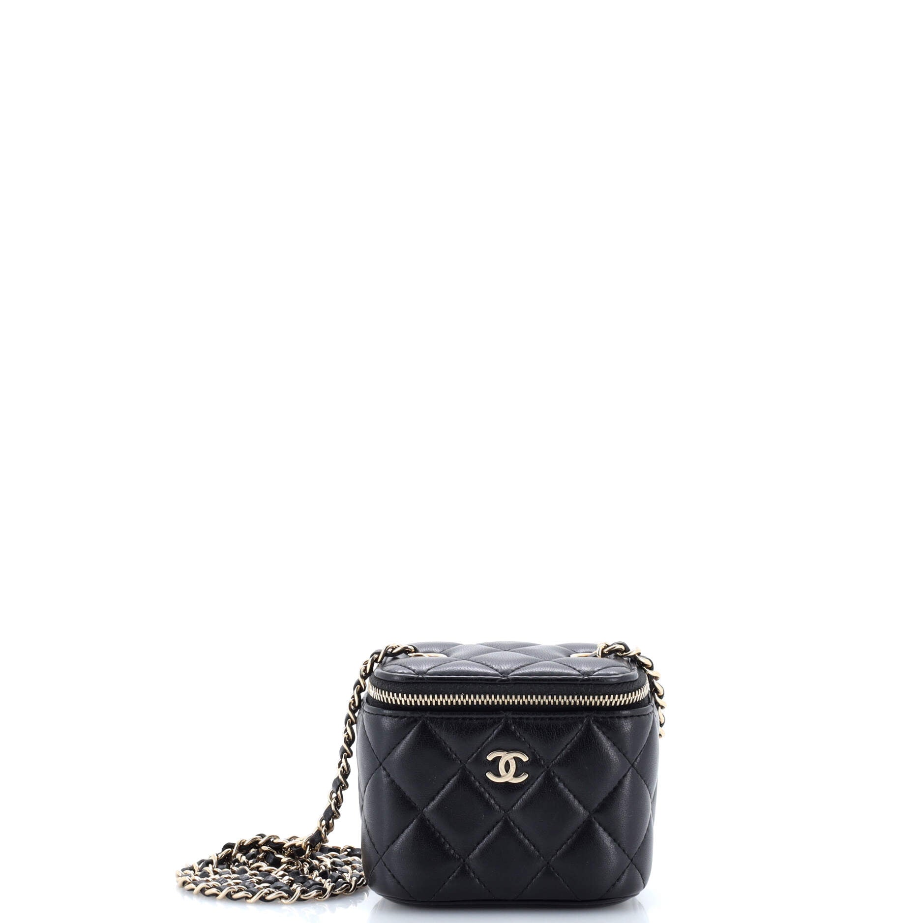 Classic Vanity Case with Chain Quilted Lambskin Mini