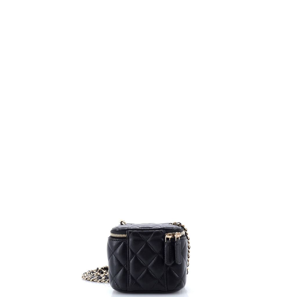 Classic Vanity Case with Chain Quilted Lambskin Mini