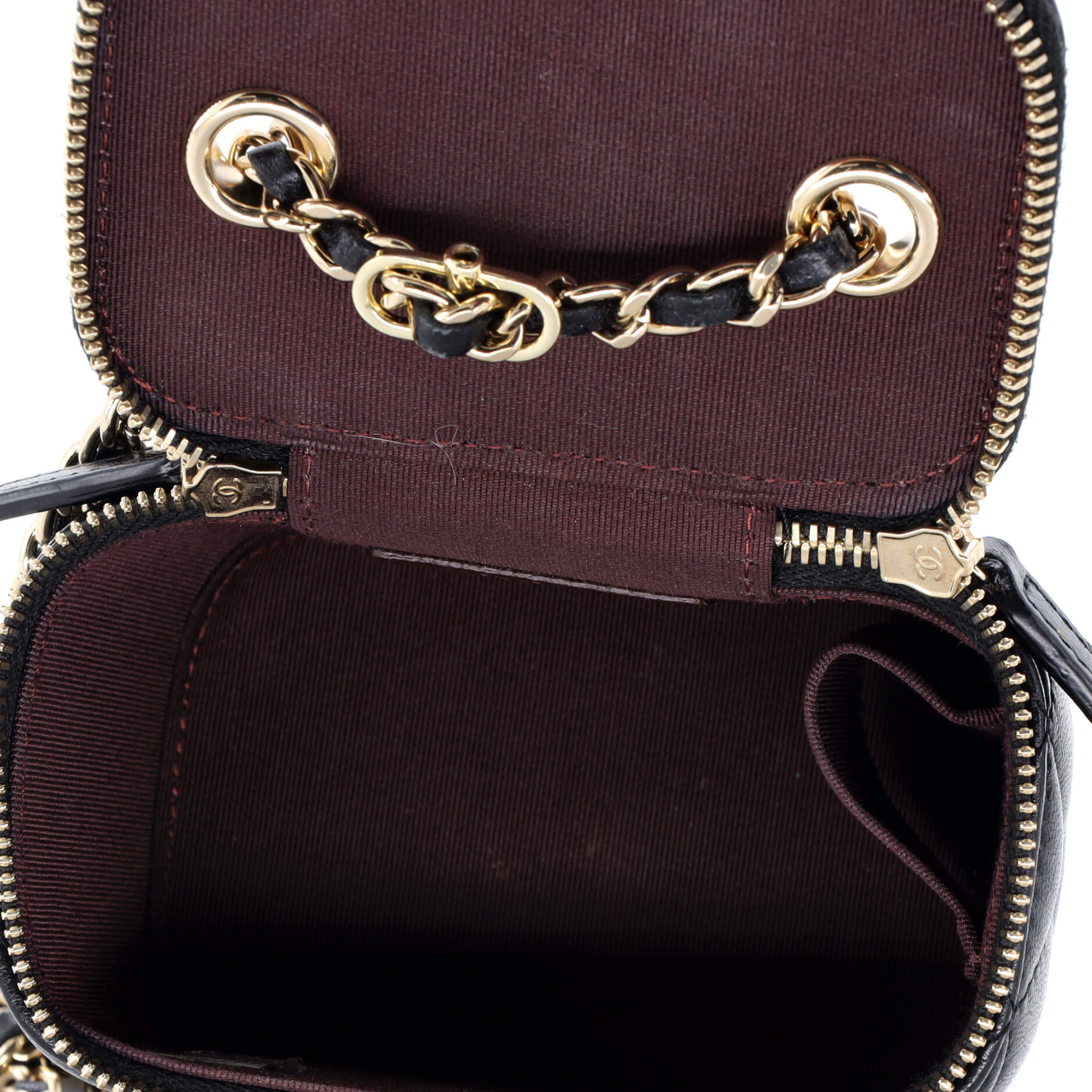 Classic Vanity Case with Chain Quilted Lambskin Mini