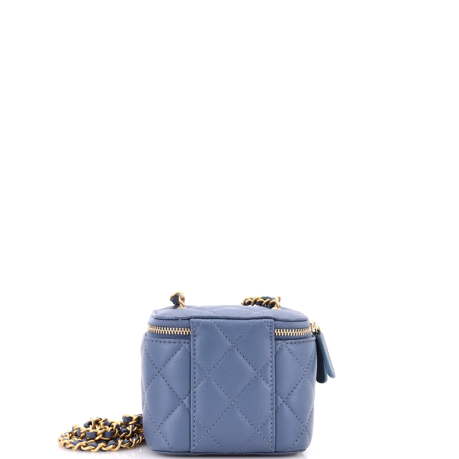 Pearl Crush Vanity Case with Chain Quilted Lambskin Mini