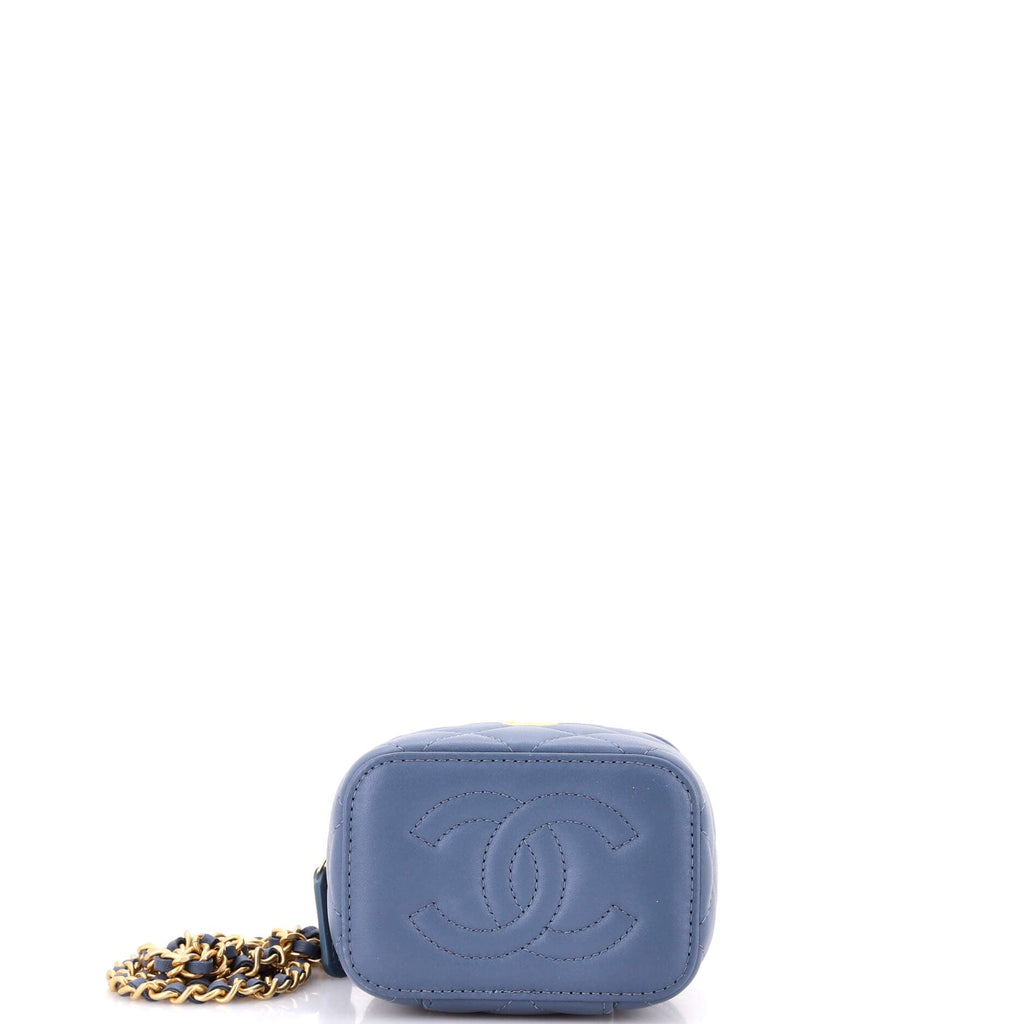 Pearl Crush Vanity Case with Chain Quilted Lambskin Mini