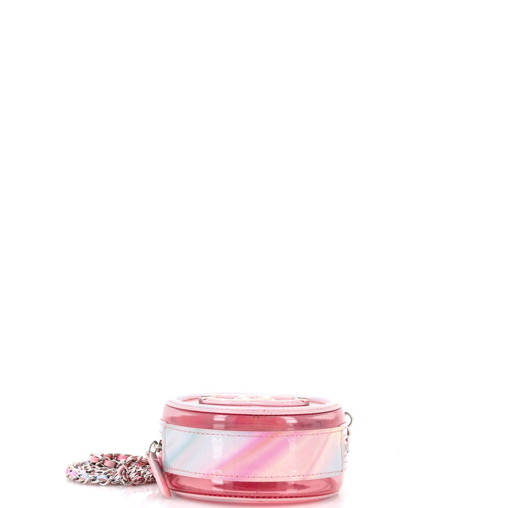 Filigree Round Clutch with Chain PVC with Lambskin Mini