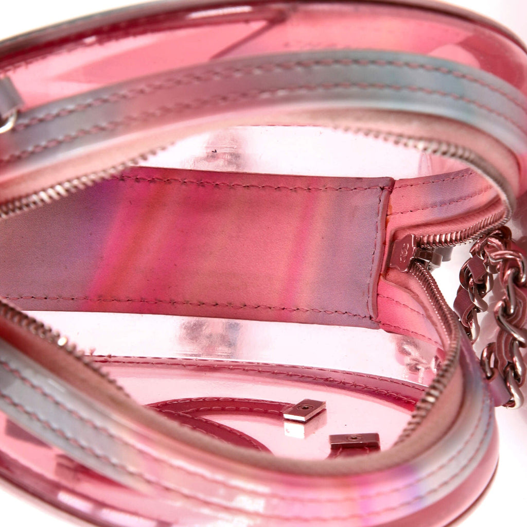 Filigree Round Clutch with Chain PVC with Lambskin Mini