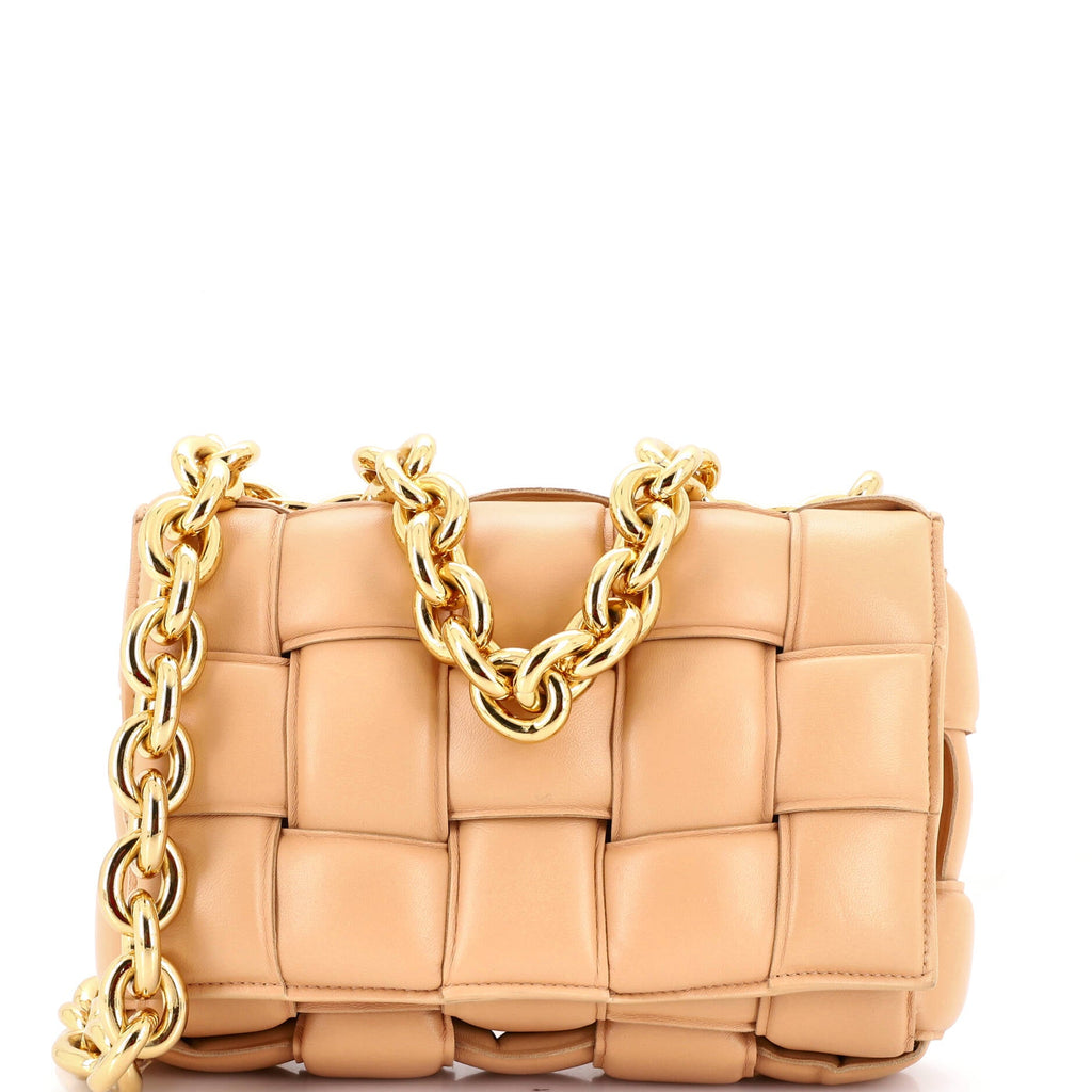 Cassette Chain Crossbody Bag Padded Maxi Intrecciato Leather