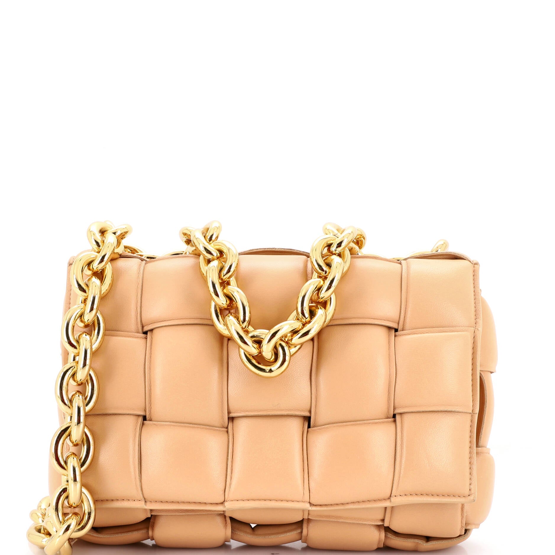 Cassette Chain Crossbody Bag Padded Maxi Intrecciato Leather