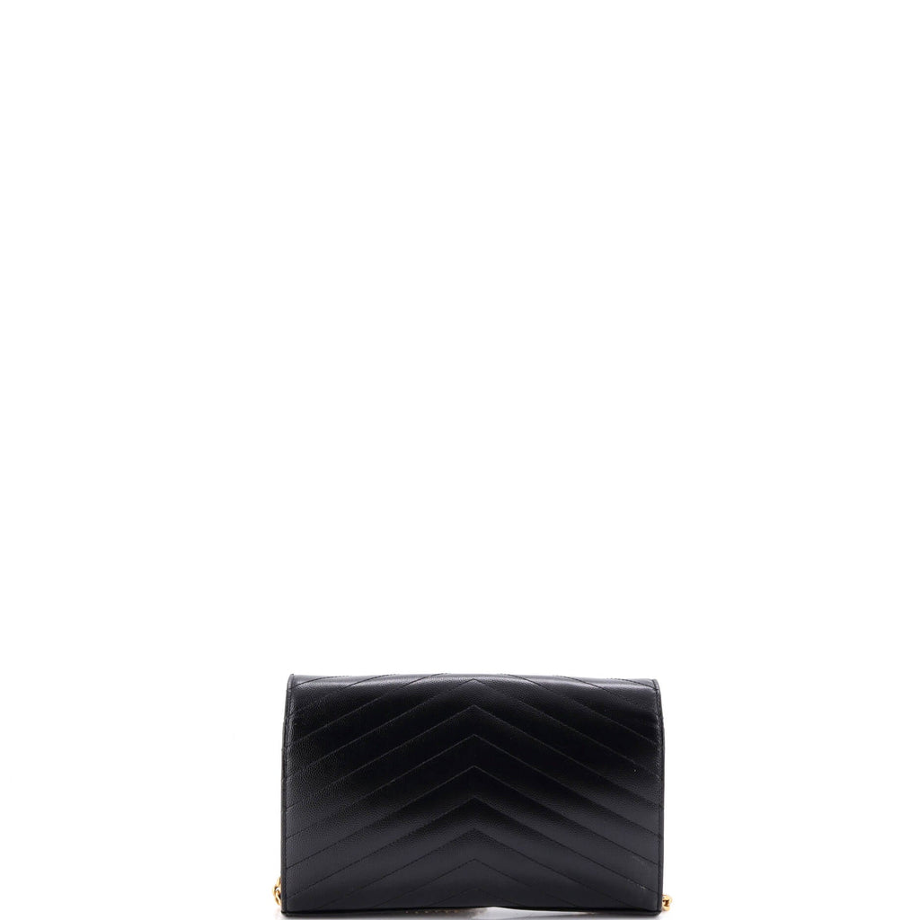 Classic Monogram Wallet on Chain Matelasse Chevron Leather Medium