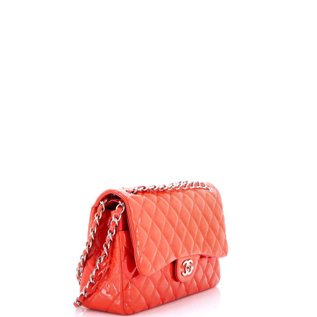 Classic Double Flap Bag Quilted Patent Jumbo