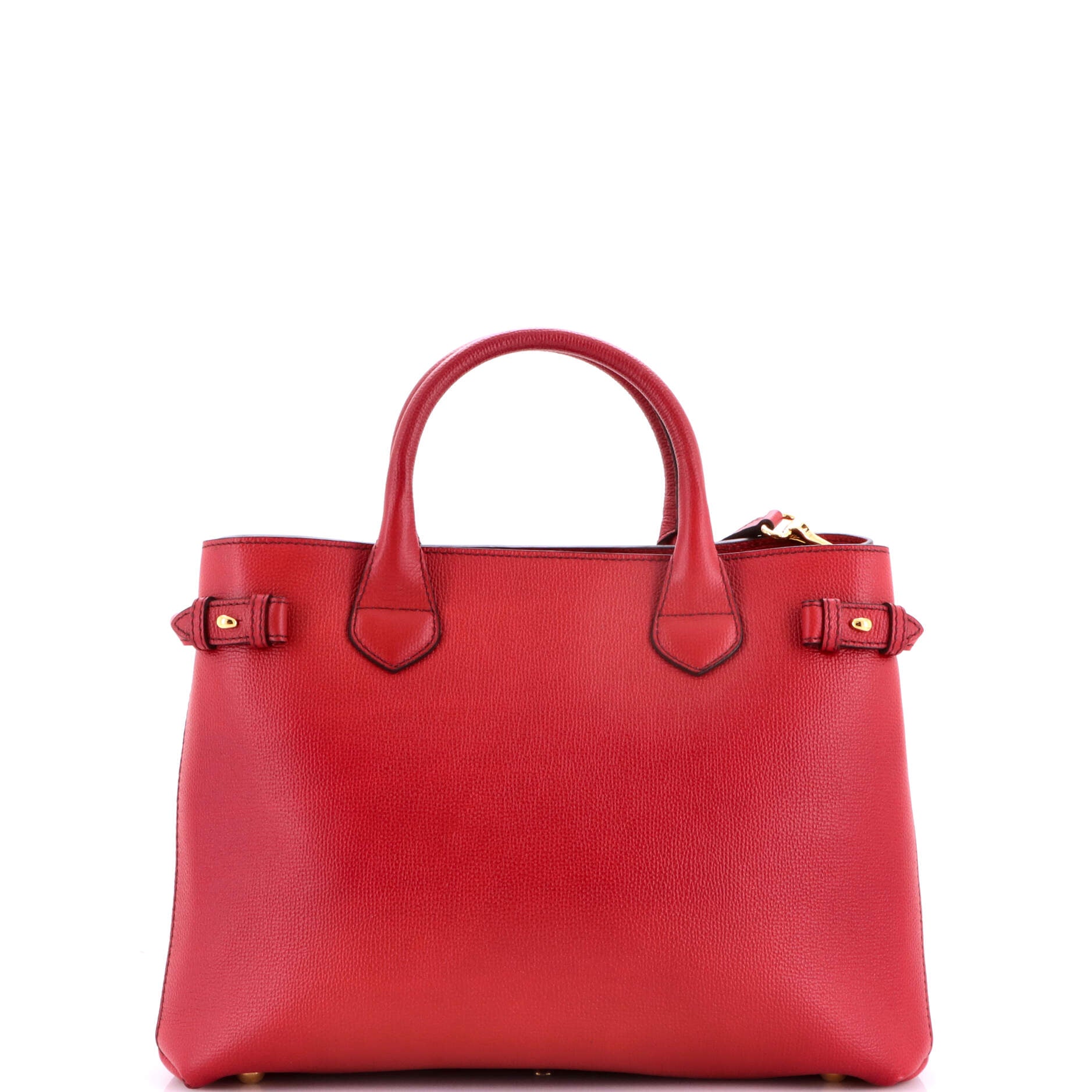 Banner Tote Leather and House Check Canvas Medium