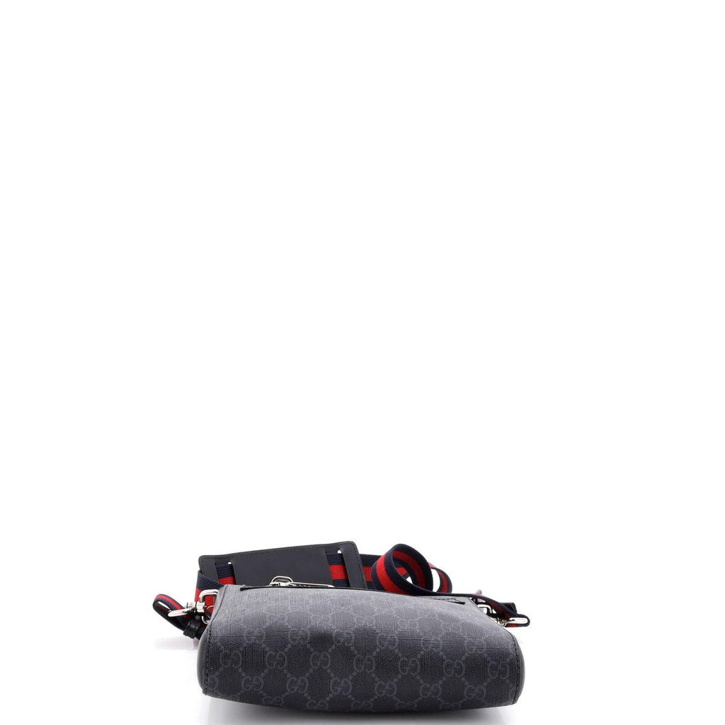 Web Strap Front Zip Messenger Bag GG Coated Canvas Small