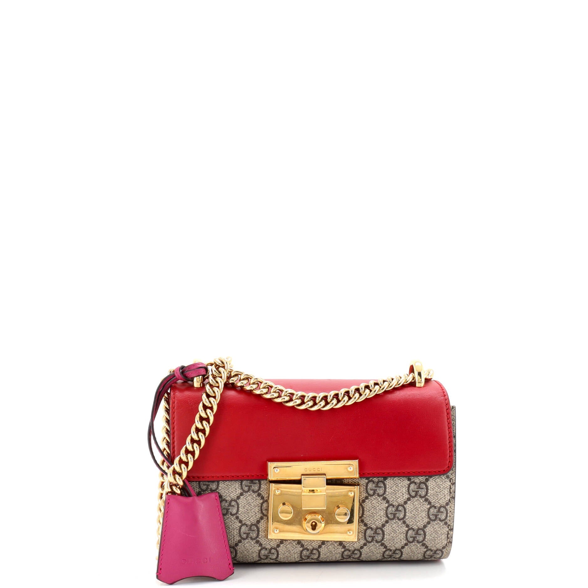 Padlock Shoulder Bag GG Coated Canvas and Leather Small
