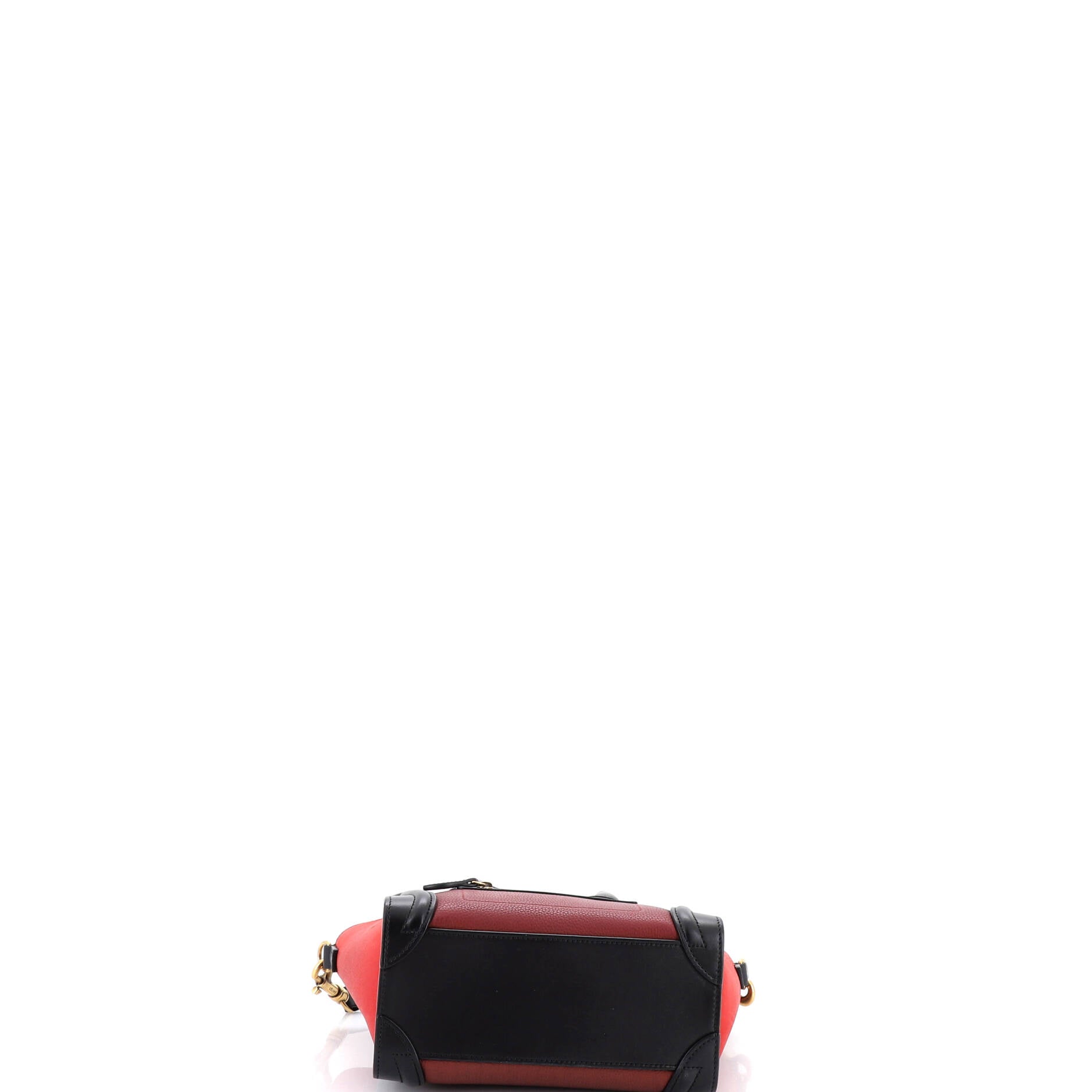Tricolor Luggage Bag Leather Nano