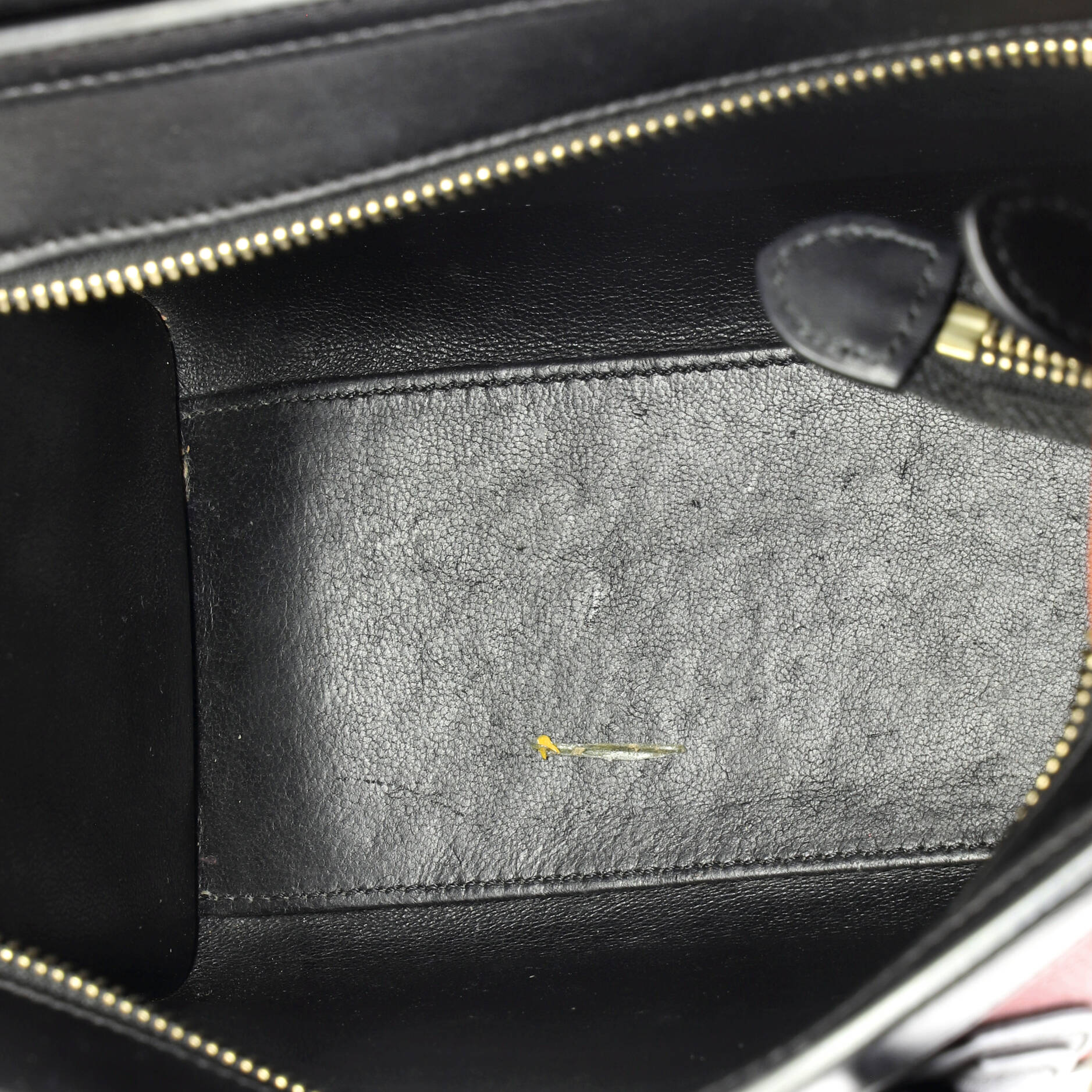 Tricolor Luggage Bag Leather Nano