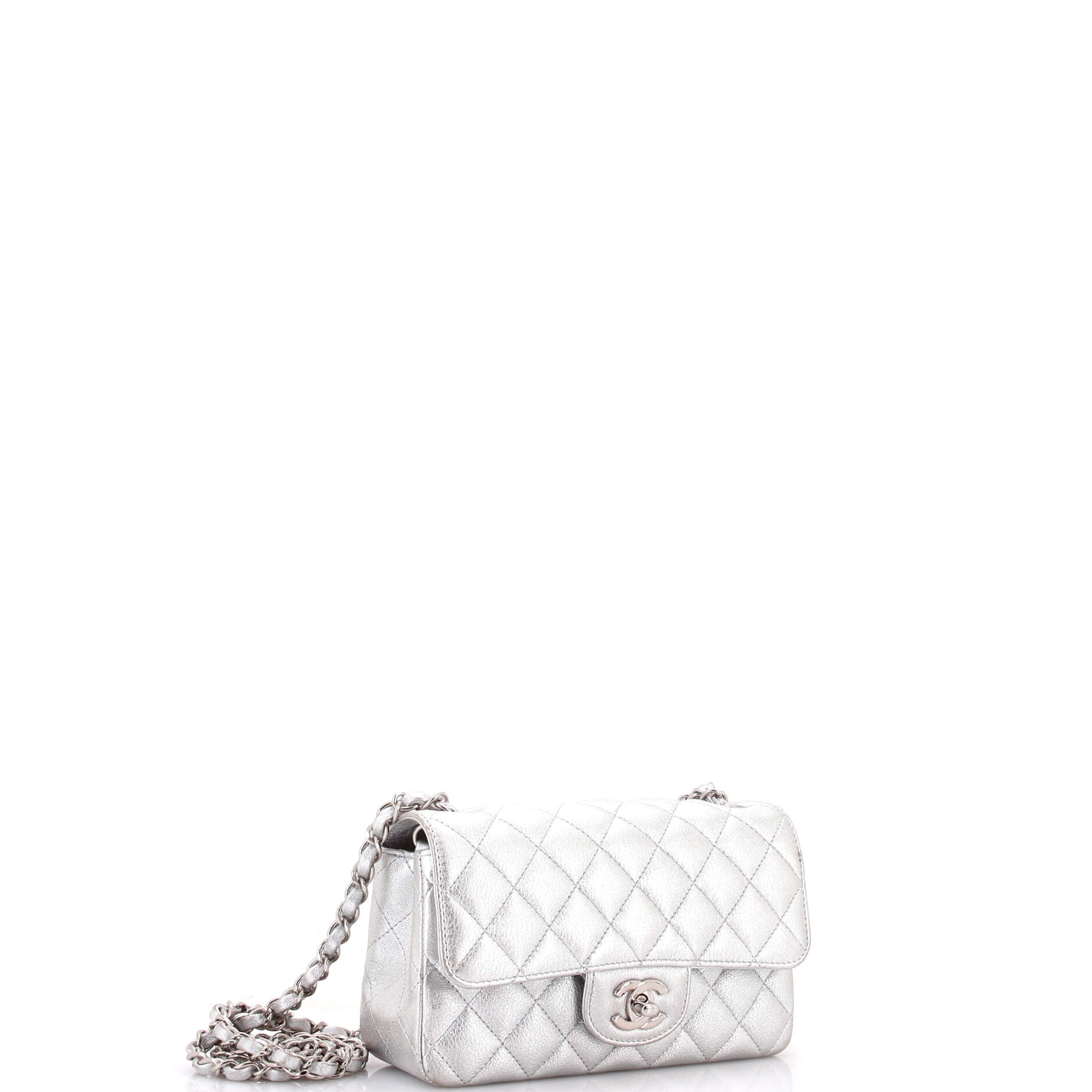 Classic Single Flap Bag Quilted Metallic Lambskin Mini