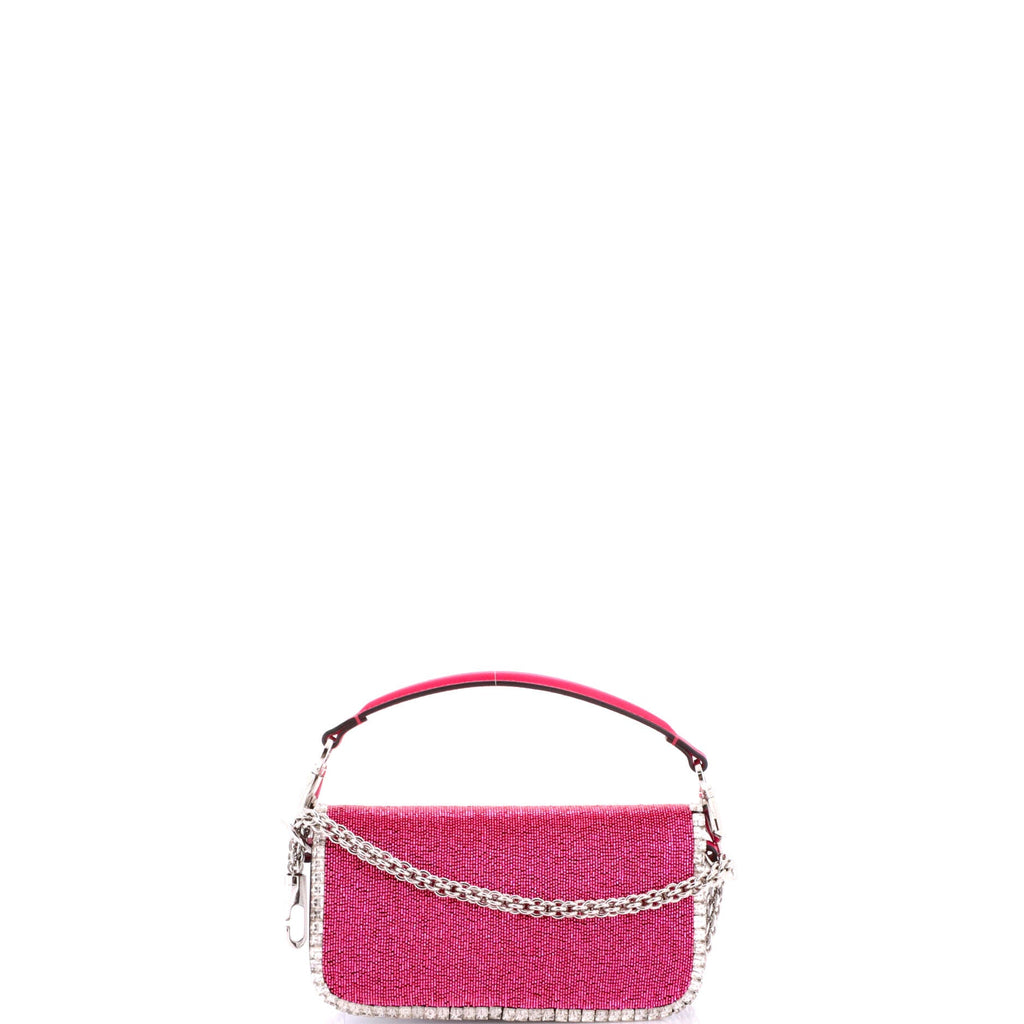 VLogo Loco Flap Shoulder Bag Embellished Leather Small