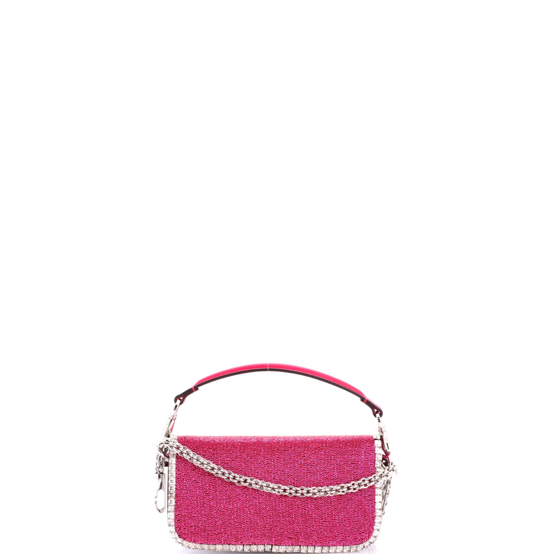 VLogo Loco Flap Shoulder Bag Embellished Leather Small
