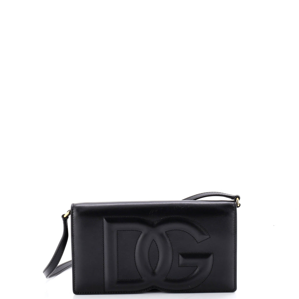 DG Logo Flap Shoulder Bag Leather Mini
