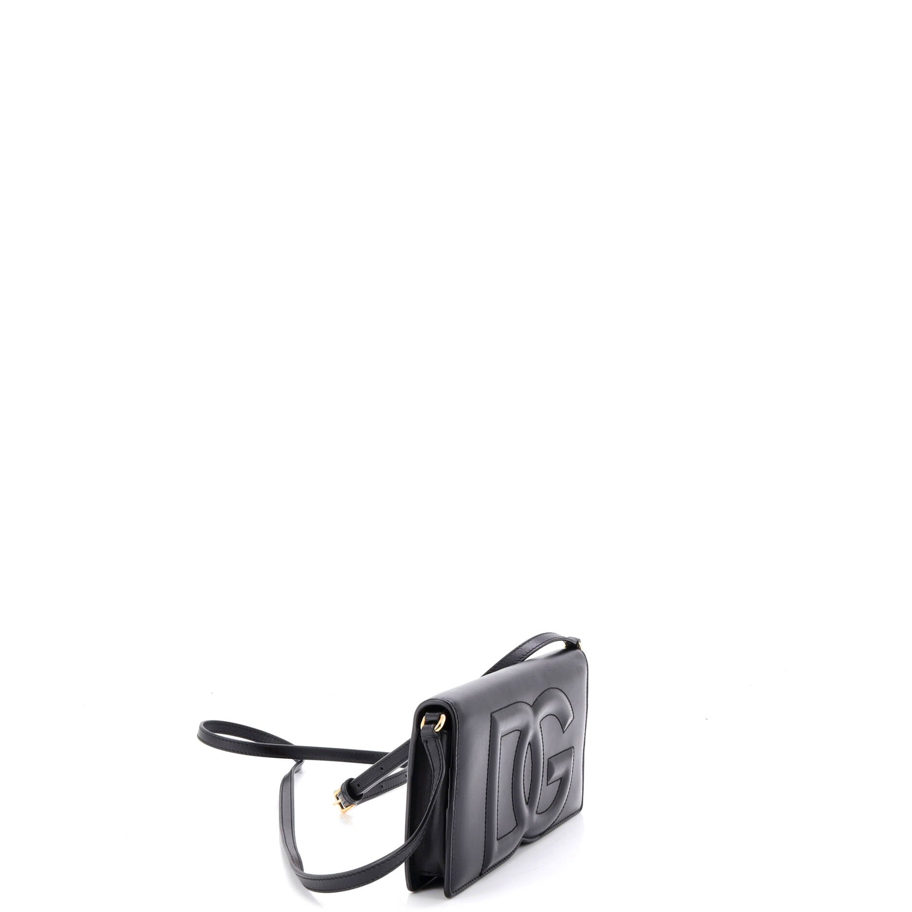 DG Logo Flap Shoulder Bag Leather Mini