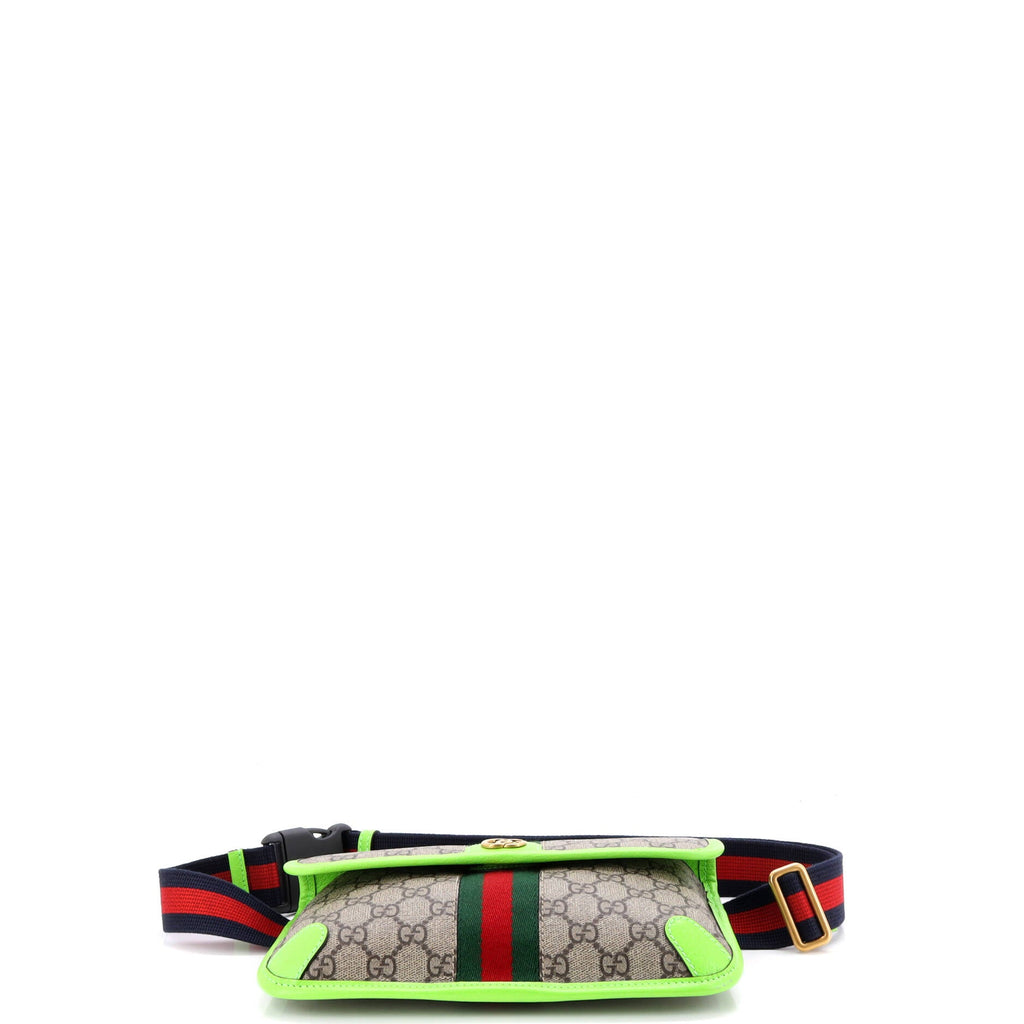 Ophidia Flap Belt Bag GG Coated Canvas with Leather