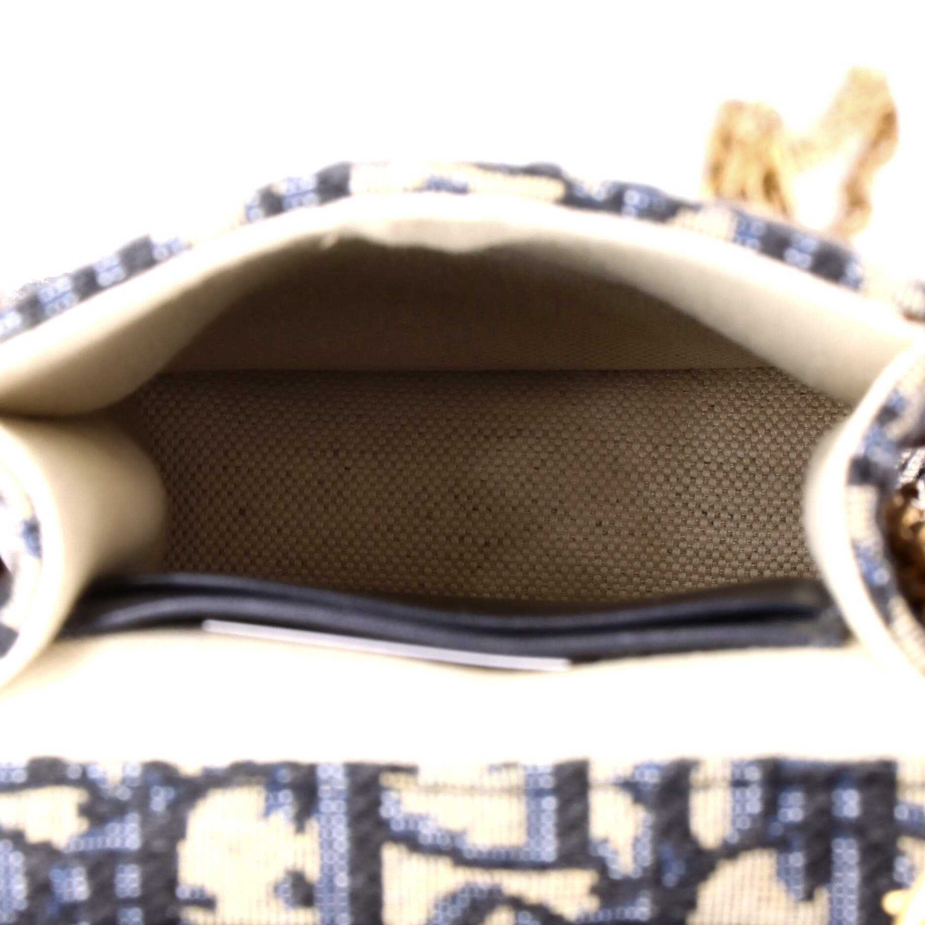 Vertical Saddle Chain Pouch Oblique Canvas