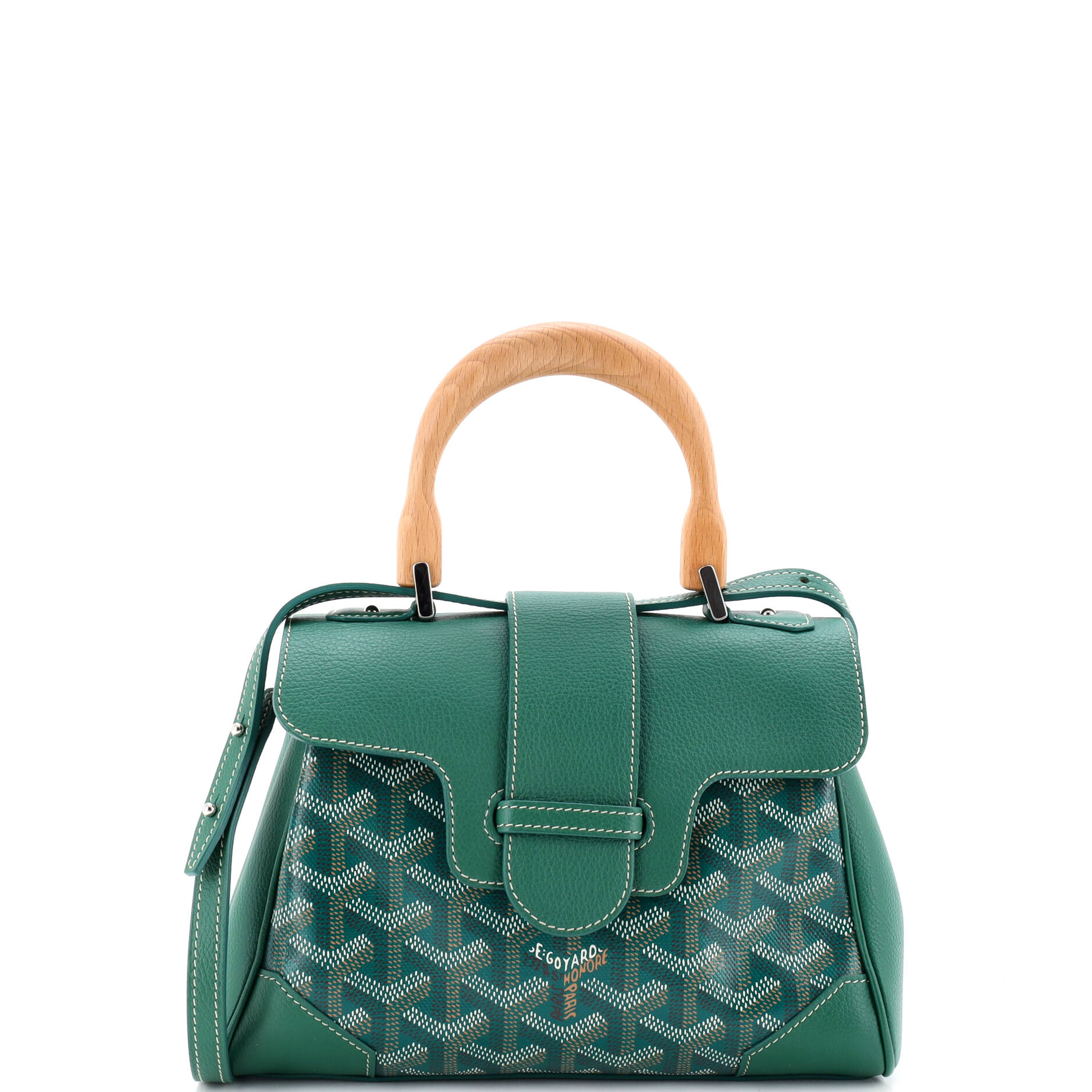 Saigon Top Handle Bag Coated Canvas with Leather Mini