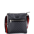 Web Strap Front Zip Messenger Bag GG Coated Canvas Medium