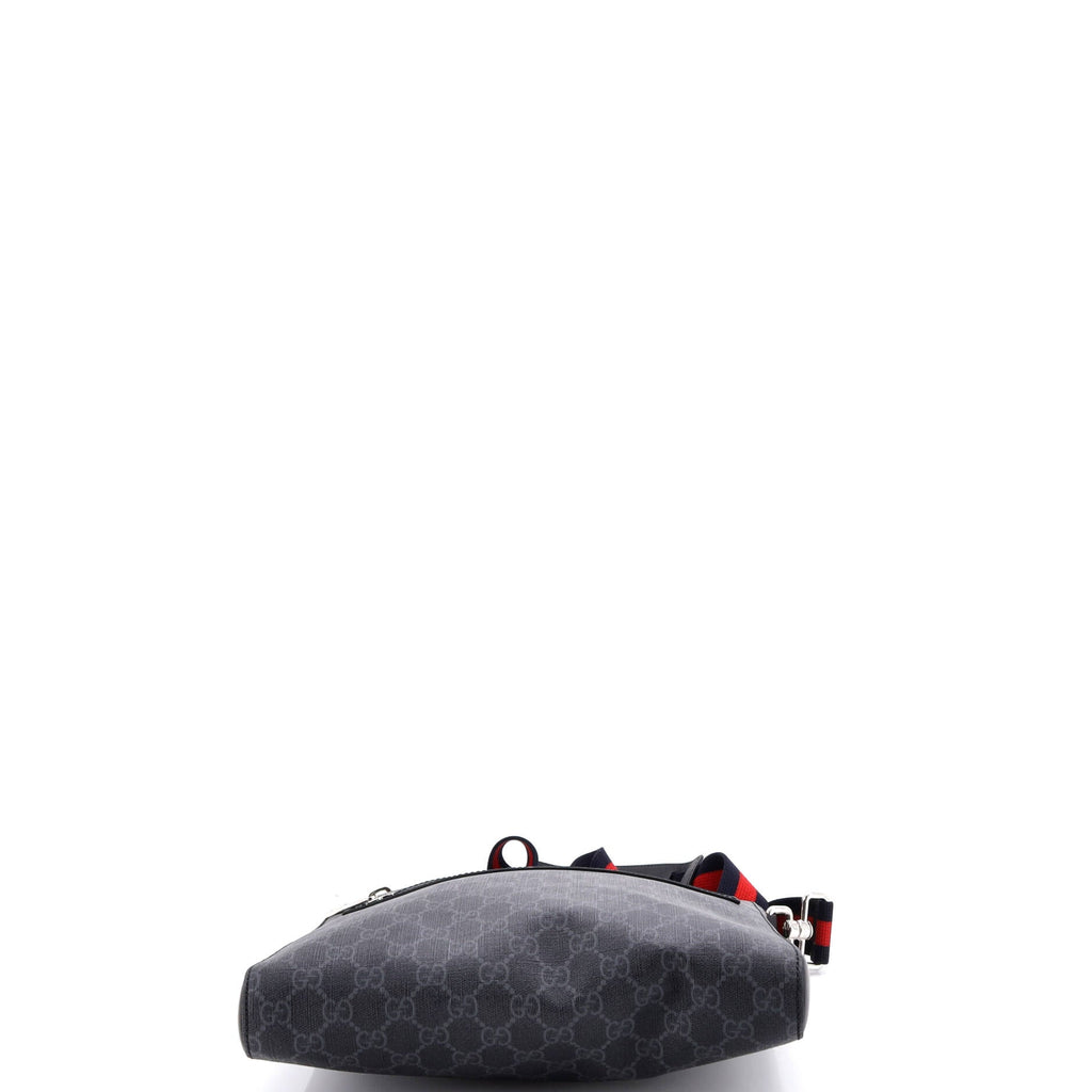 Web Strap Front Zip Messenger Bag GG Coated Canvas Medium