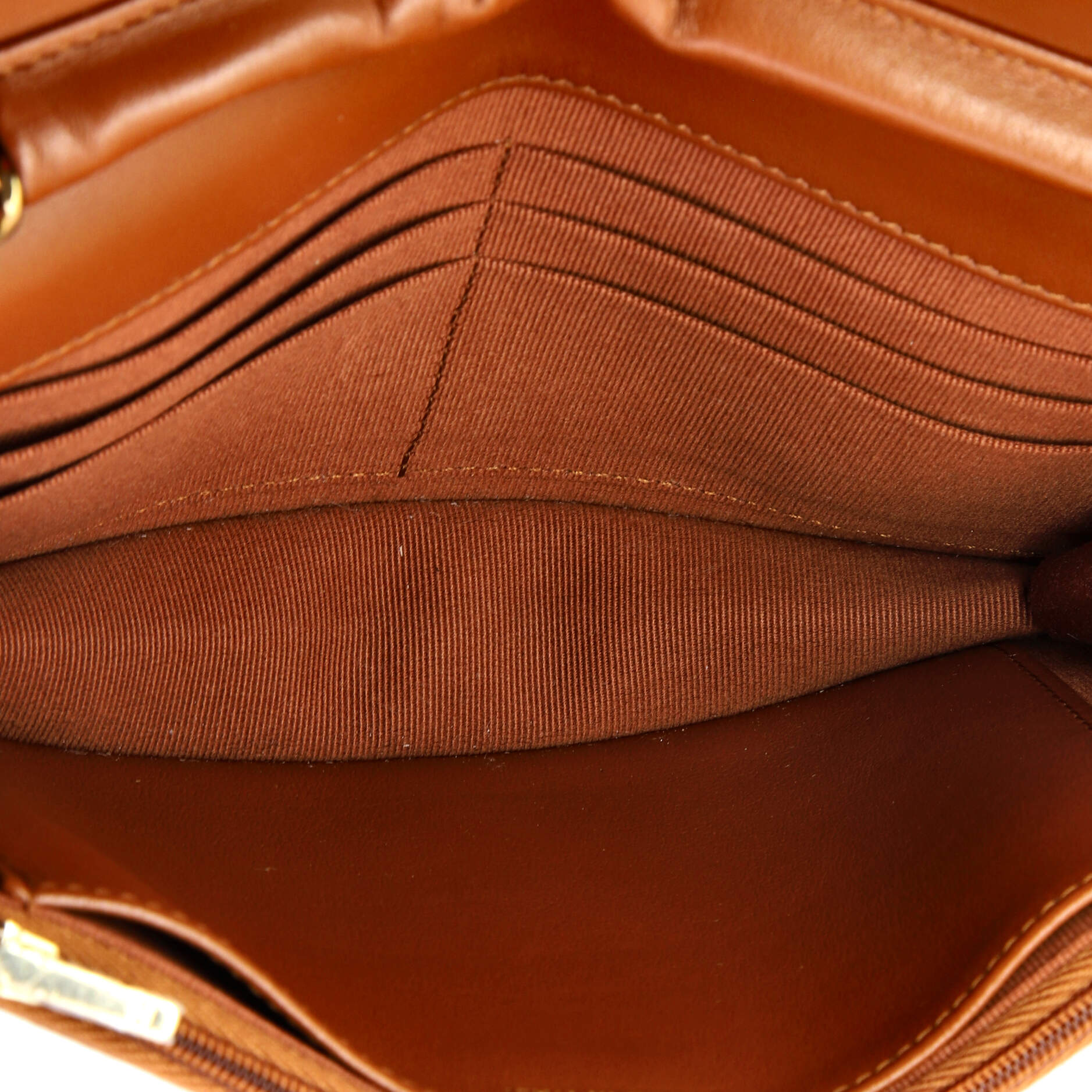 Textured CC Wallet on Chain Quilted Lambskin