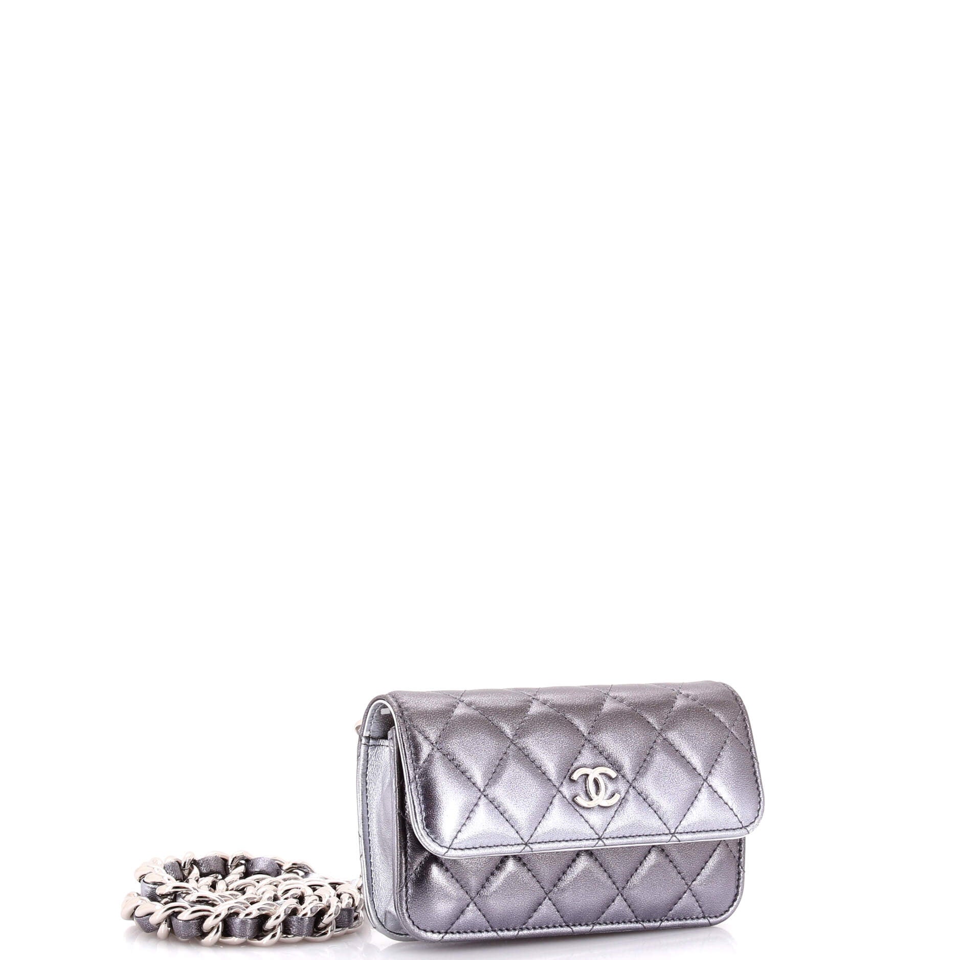 Coco Punk Chain Clutch Quilted Gradient Metallic Lambskin