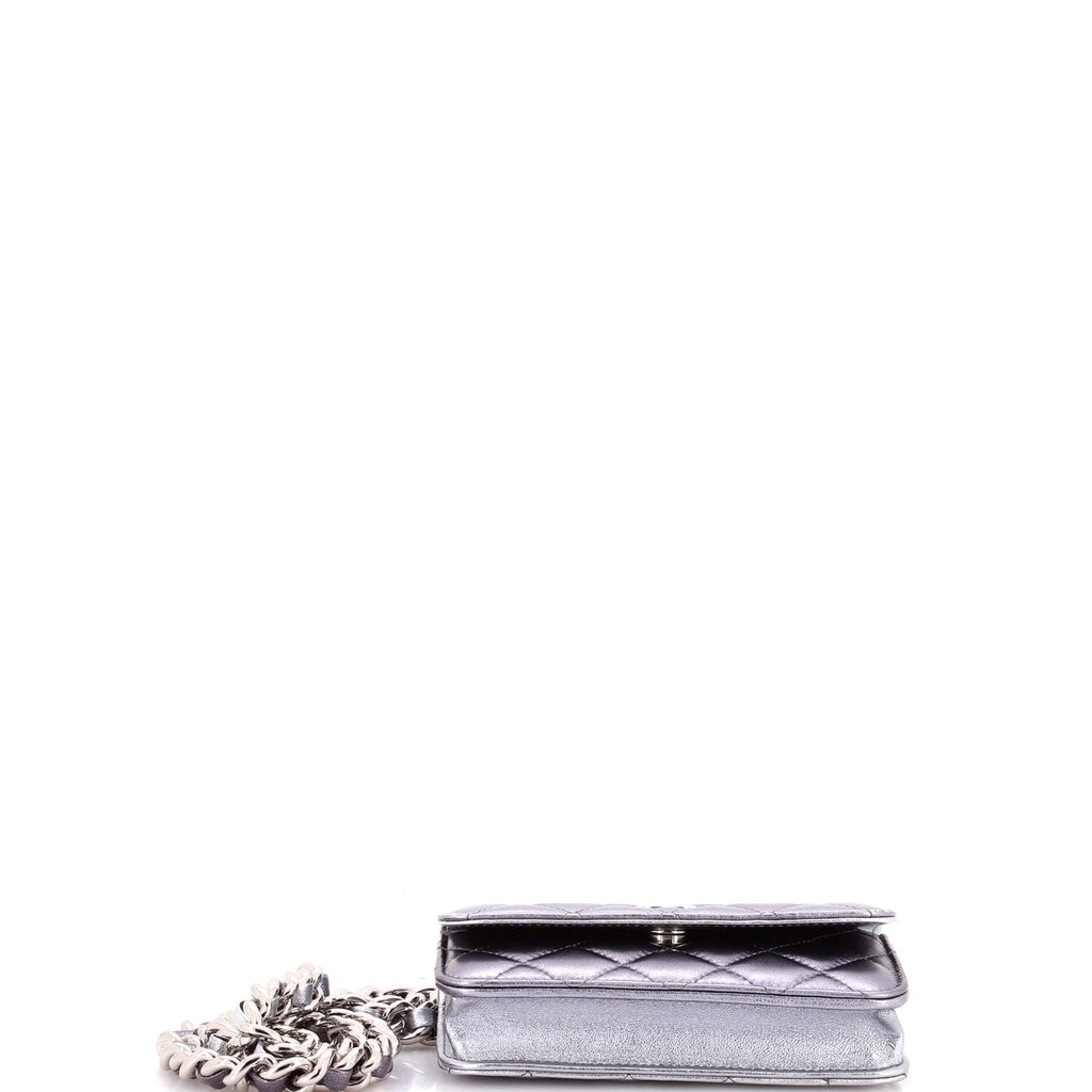 Coco Punk Chain Clutch Quilted Gradient Metallic Lambskin