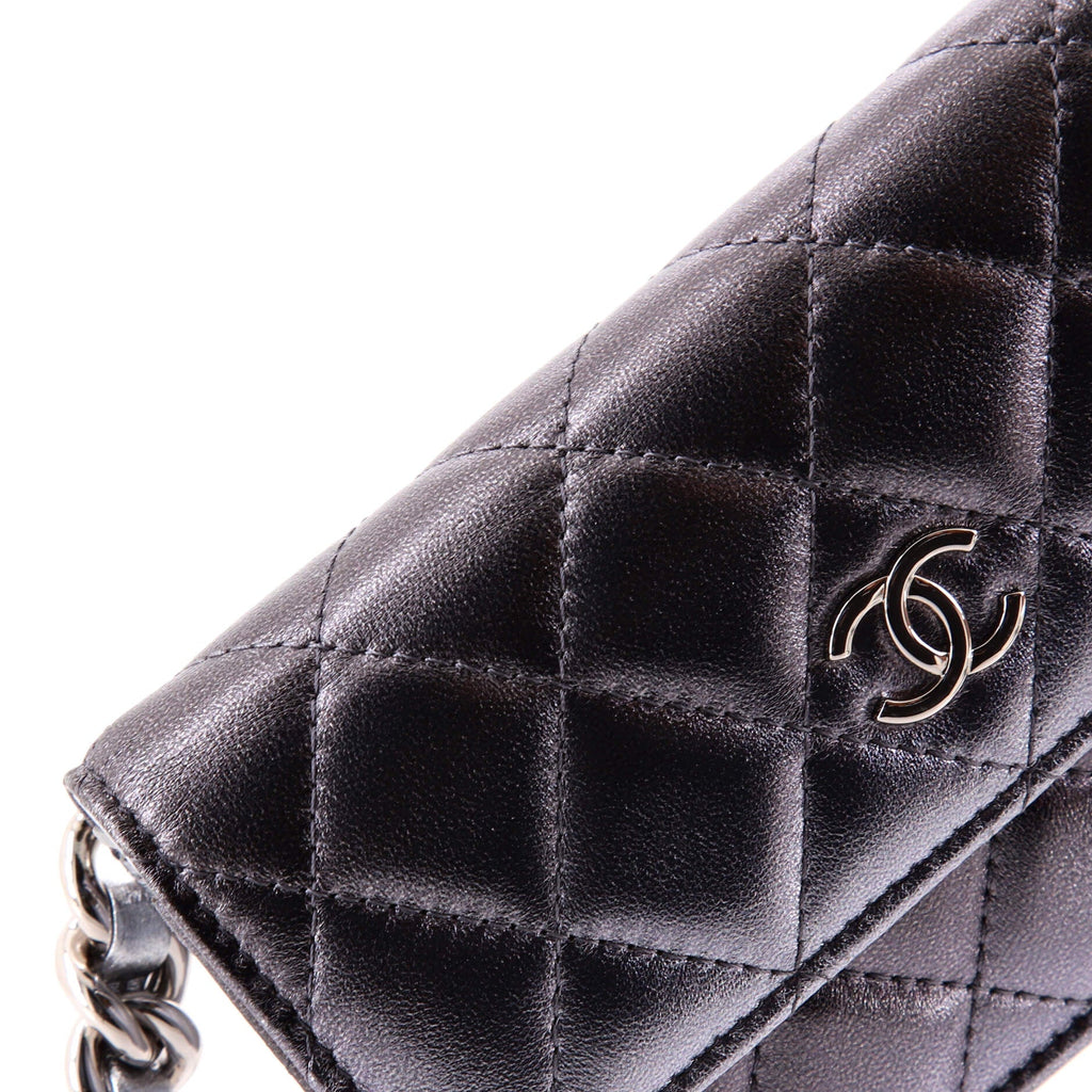 Coco Punk Chain Clutch Quilted Gradient Metallic Lambskin
