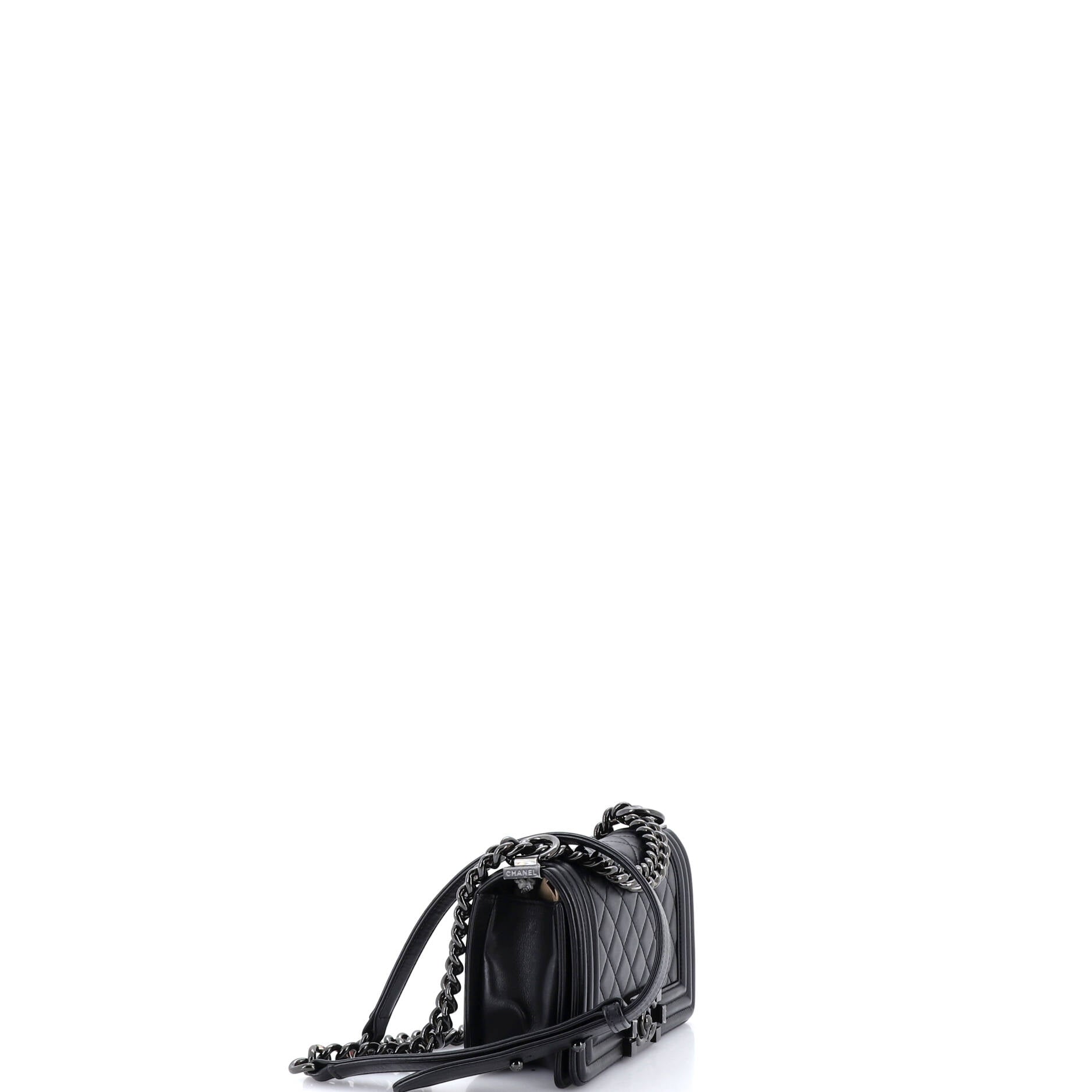 So Black Boy Flap Bag Quilted Lambskin Small