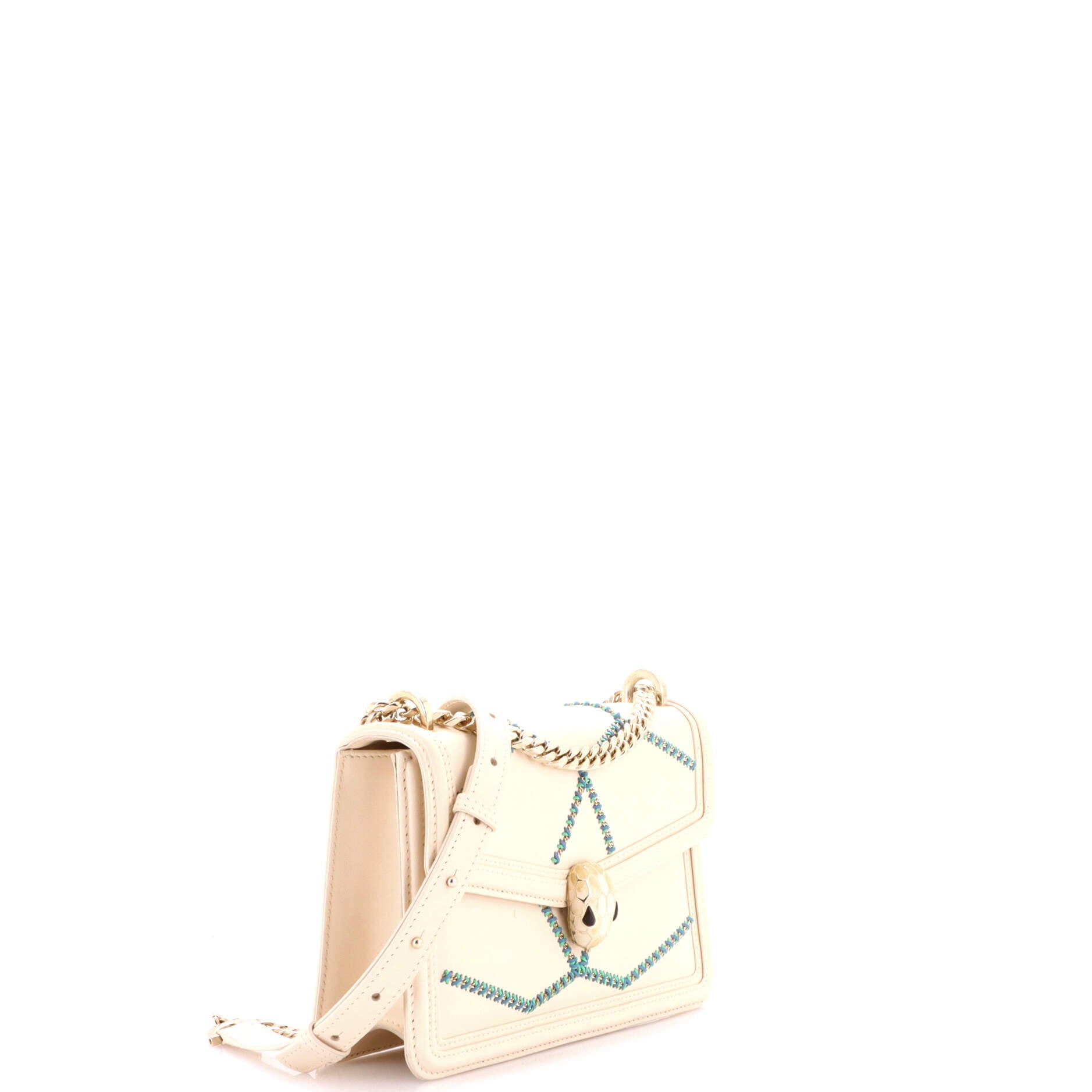 Serpenti Forever Shoulder Bag Whipstitched Leather Small
