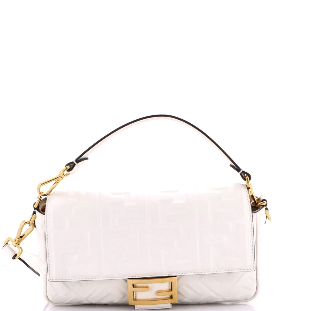 Baguette NM Bag Zucca Embossed Leather Medium