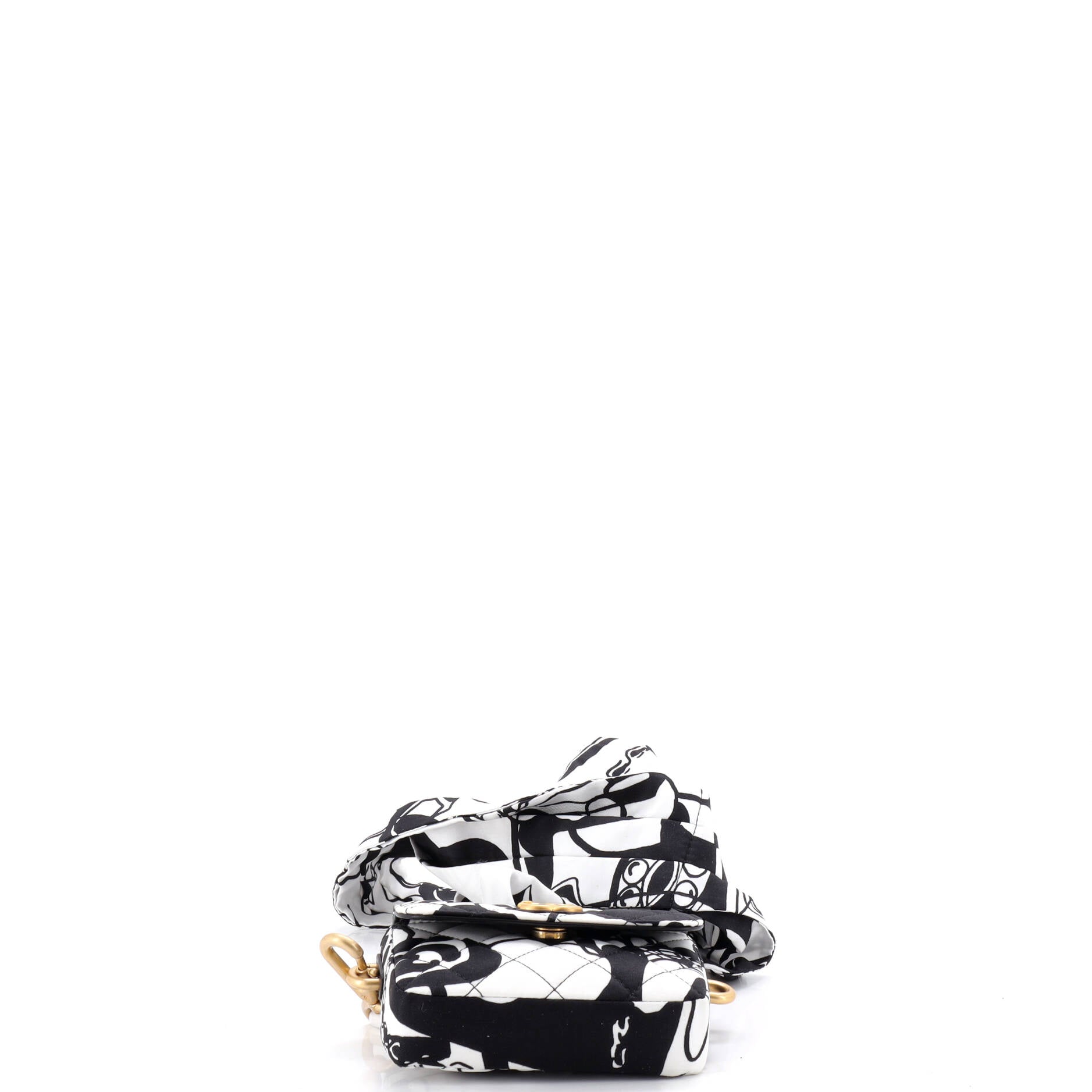Deer Coco Flap Clutch with Strap Bag Quilted Printed Canvas Mini