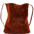 Triomphe Bucket Bag Embossed Suede