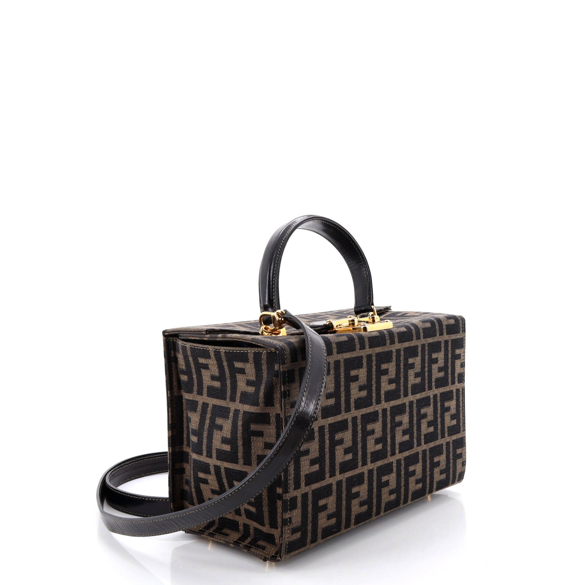 Vintage Convertible Lock Box Bag Zucca Canvas Medium