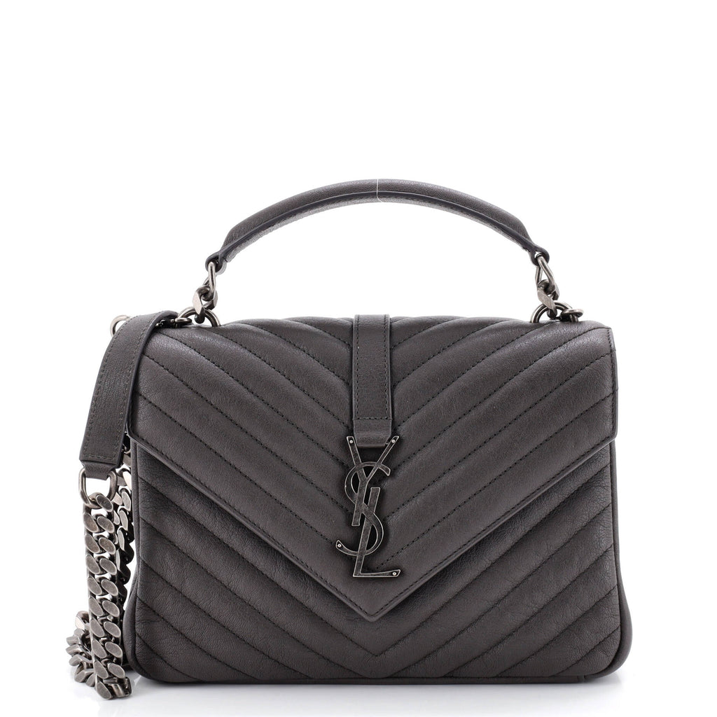 Classic Monogram College Bag Matelasse Chevron Leather Medium
