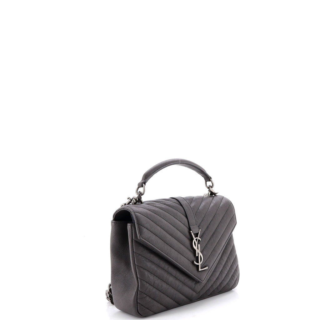 Classic Monogram College Bag Matelasse Chevron Leather Medium