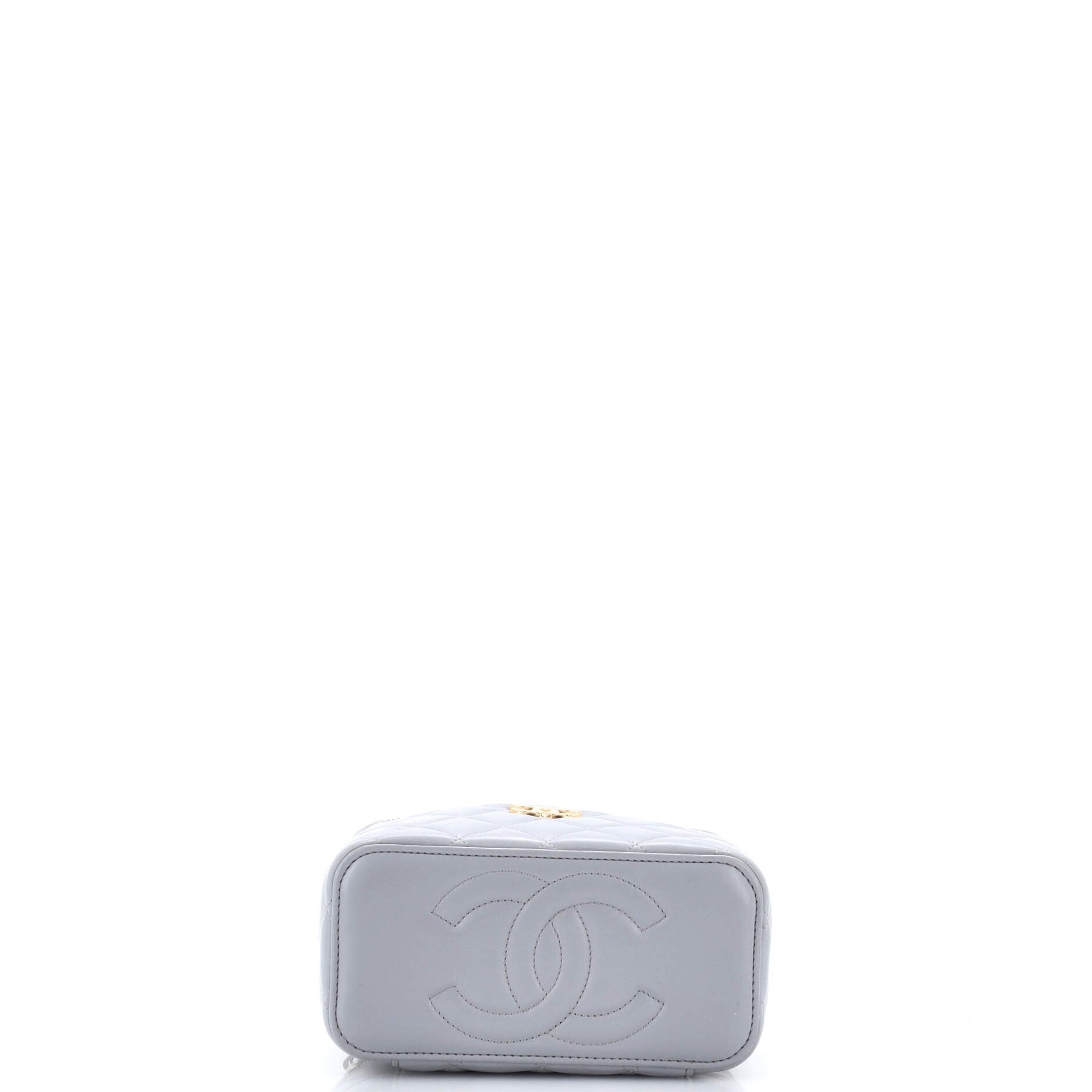 All Slide Long Vanity Case with Chain Quilted Lambskin Small