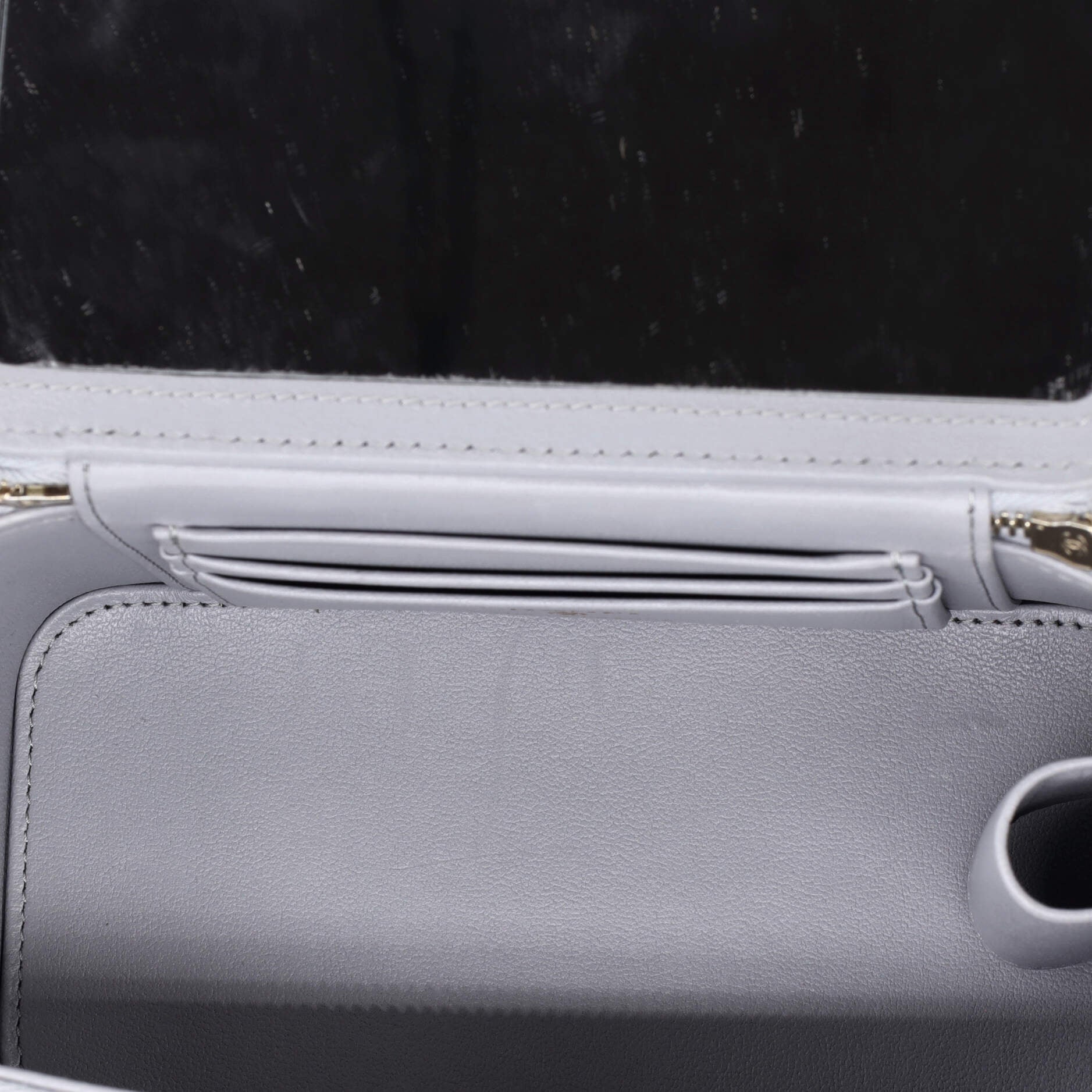 All Slide Long Vanity Case with Chain Quilted Lambskin Small