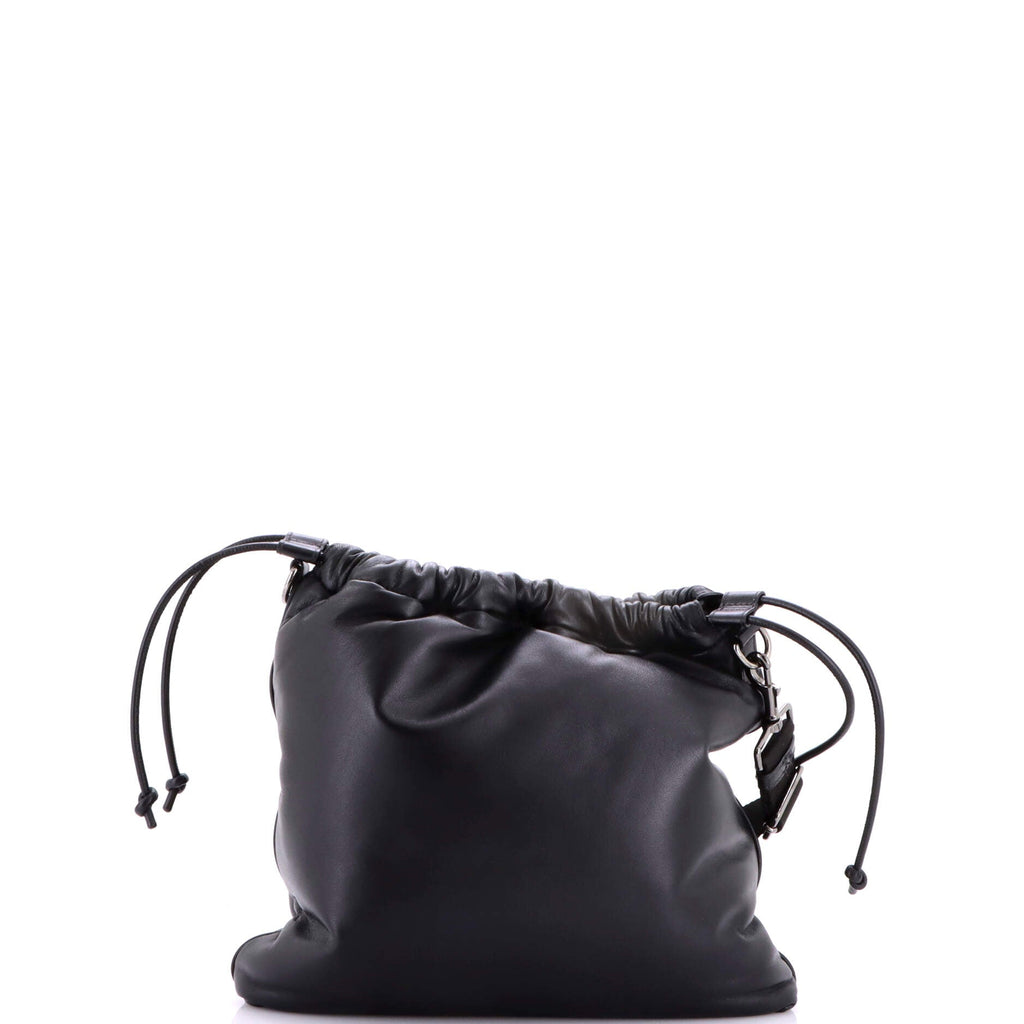 VLogo Pocket Drawstring Crossbody Padded Leather