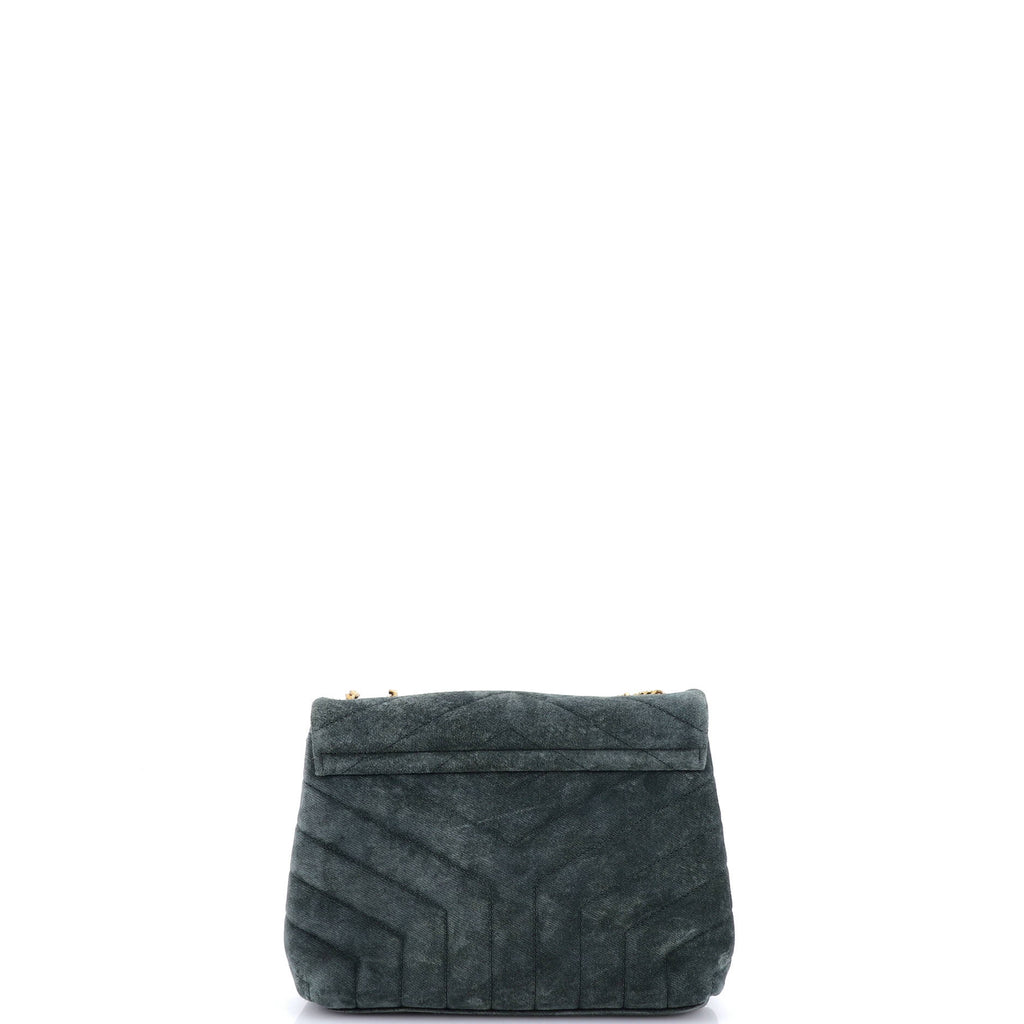 Loulou Shoulder Bag Matelasse Chevron Suede Small