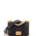 Boy Flap Bag Quilted Caviar Mini