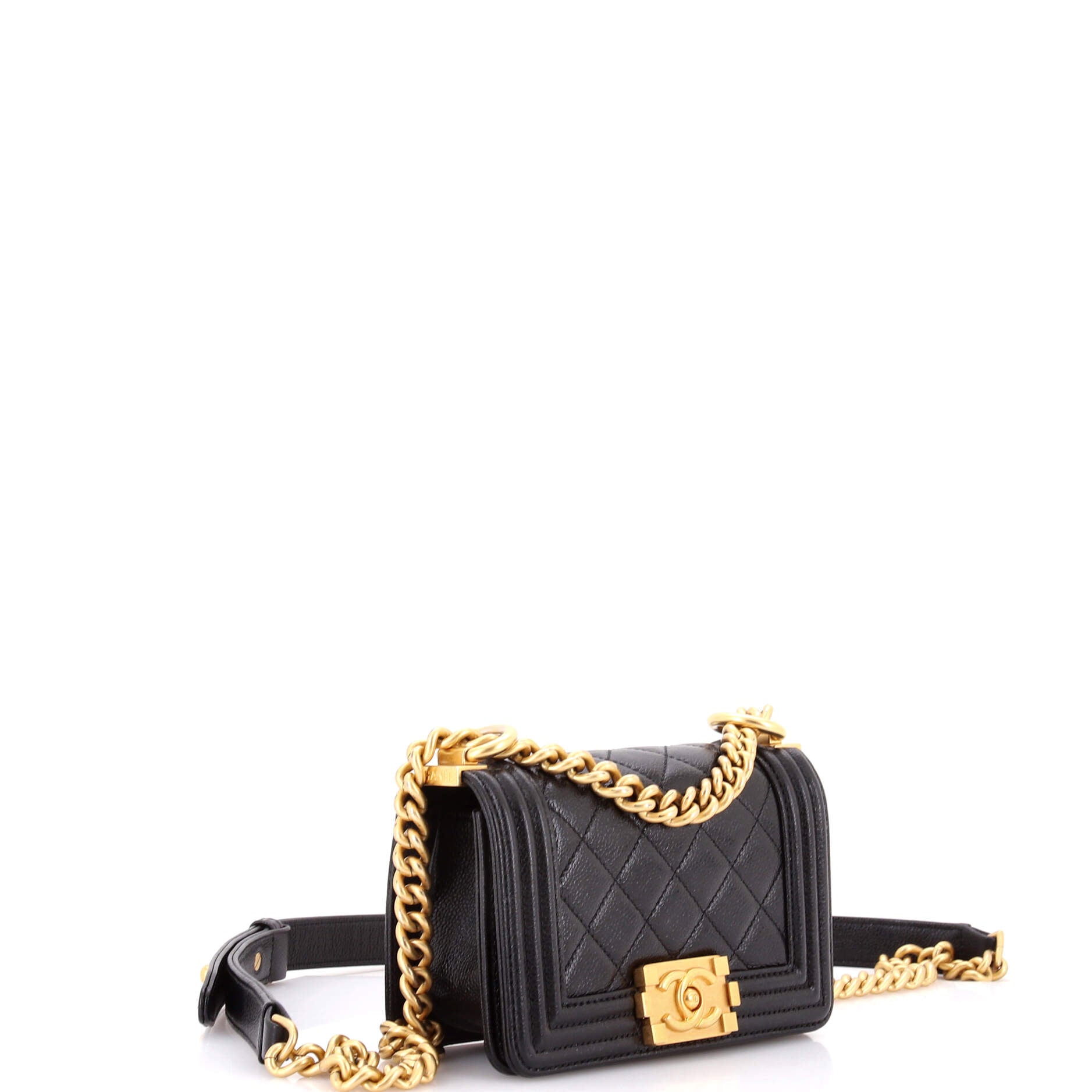 Boy Flap Bag Quilted Caviar Mini