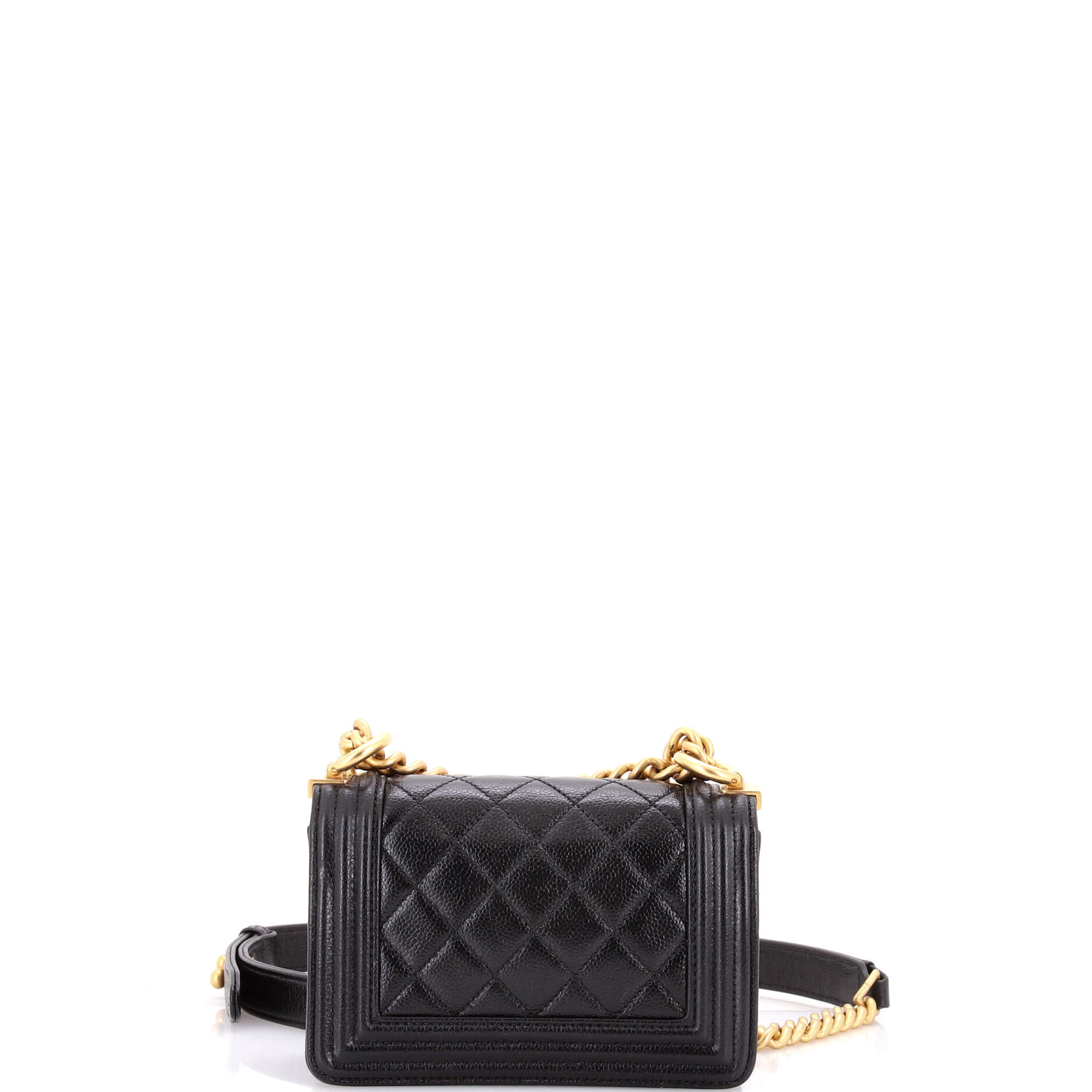 Boy Flap Bag Quilted Caviar Mini