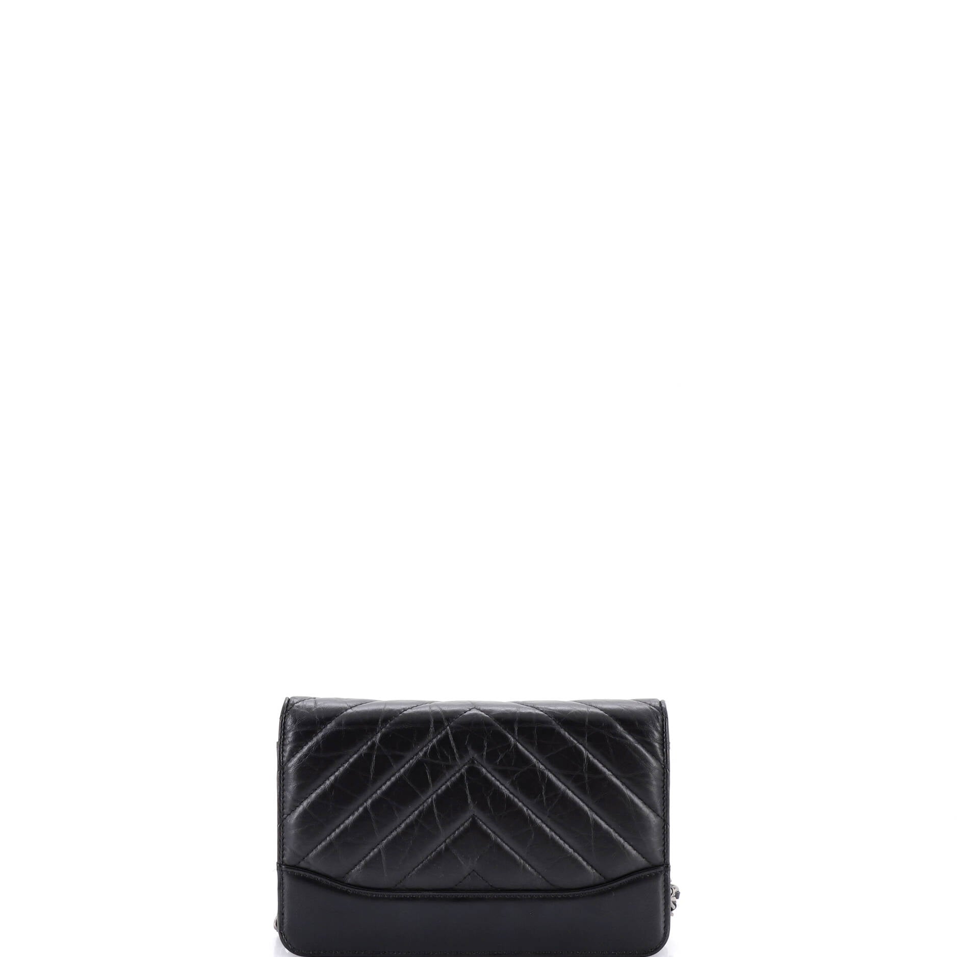 Gabrielle Wallet on Chain Chevron Aged Calfskin