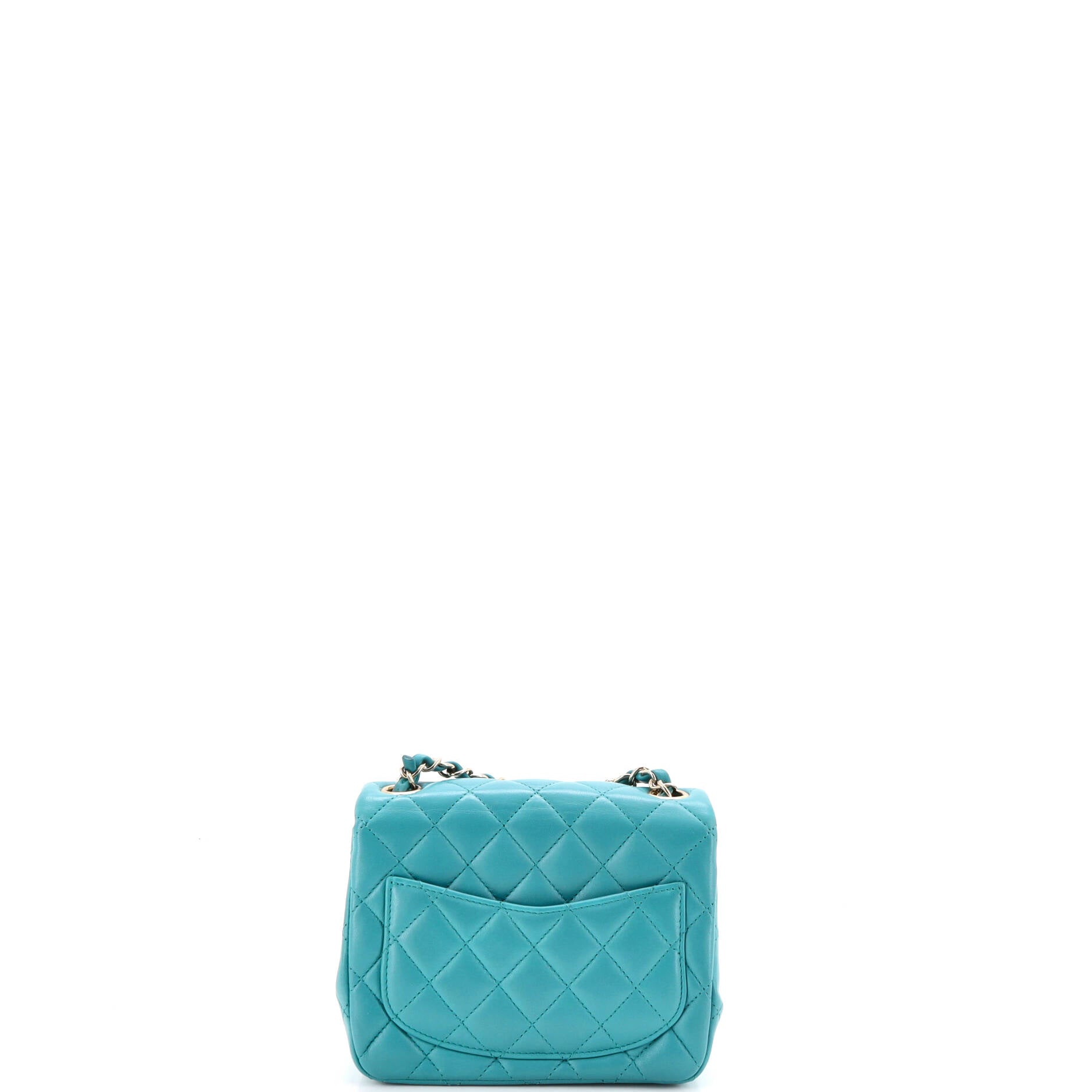 Square Classic Single Flap Bag Quilted Lambskin Mini