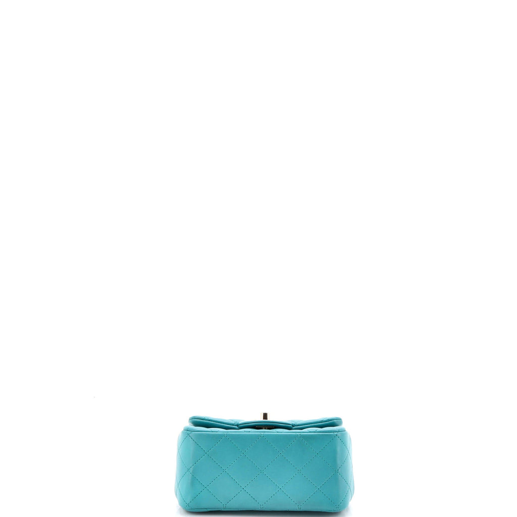 Square Classic Single Flap Bag Quilted Lambskin Mini